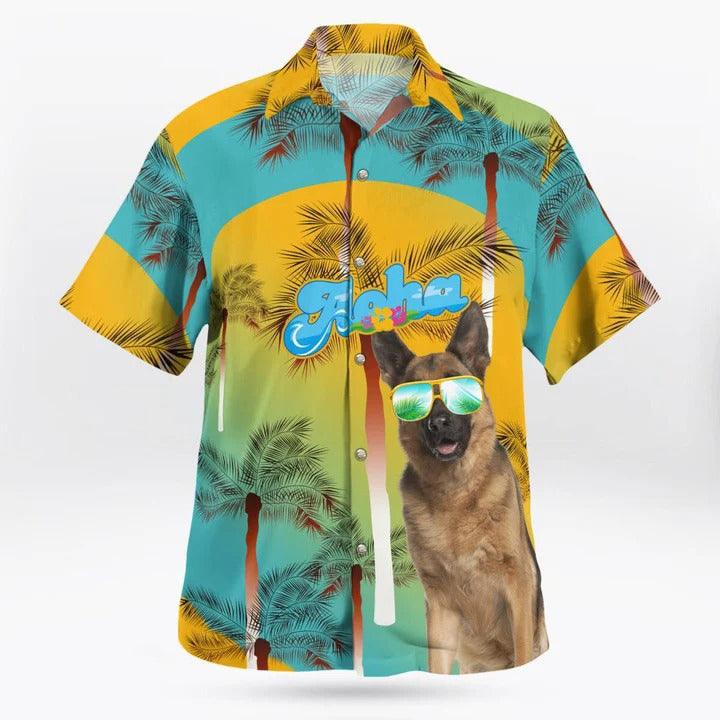 German Shepherd Aloha Hawaiian Shirt - Dog Summer Beach Tropical Leaves Hawaiian Shirt For Summer - Perfect Gift For Dog Lovers Friend, Family - Image 2