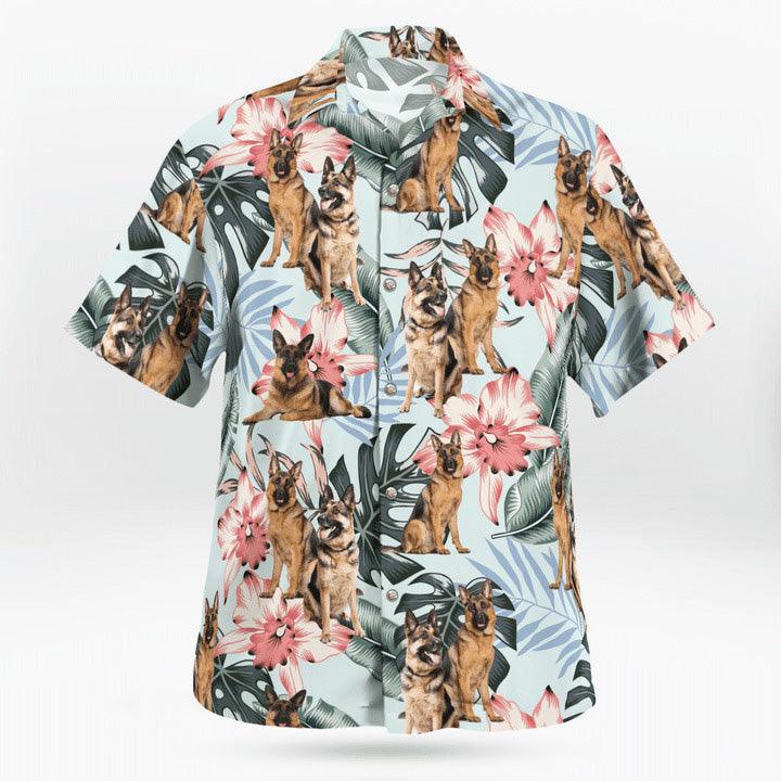 German Shepherd Aloha Hawaiian Shirt, German Shepherd Tropical Pattern Hawaiian Shirt, Aloha Shirt - Perfect Gift For Men, Women, Dog Lover, Friend - Image 2