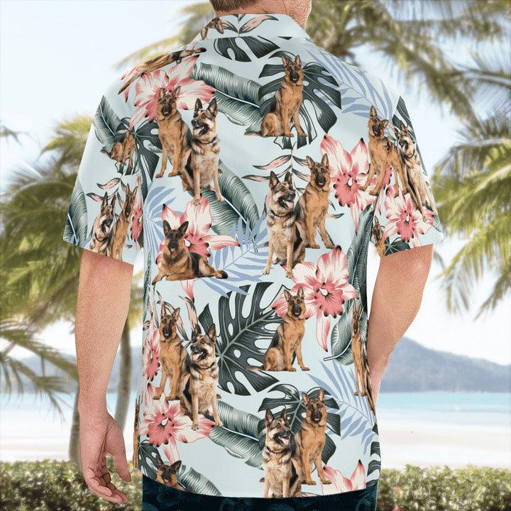 German Shepherd Aloha Hawaiian Shirt, German Shepherd Tropical Pattern Hawaiian Shirt, Aloha Shirt - Perfect Gift For Men, Women, Dog Lover, Friend - Image 3