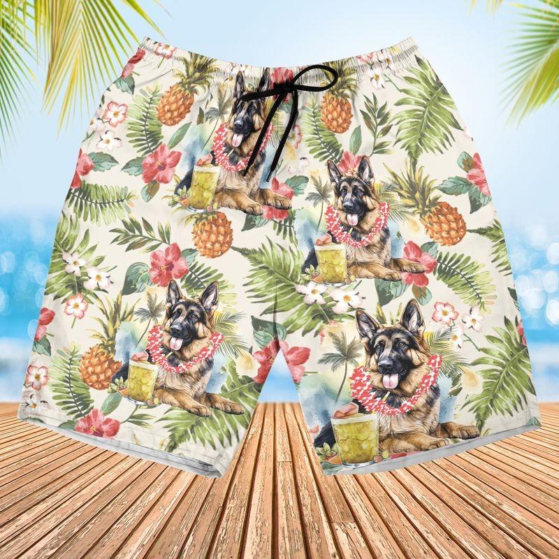 German Shepherd Aloha Hawaiian Shirt - Tropical Leaves Hawaiian Shirt, German Shepherd And Pineapple Hawaiian Shirt For Men & Women, Dog Lover - Image 3