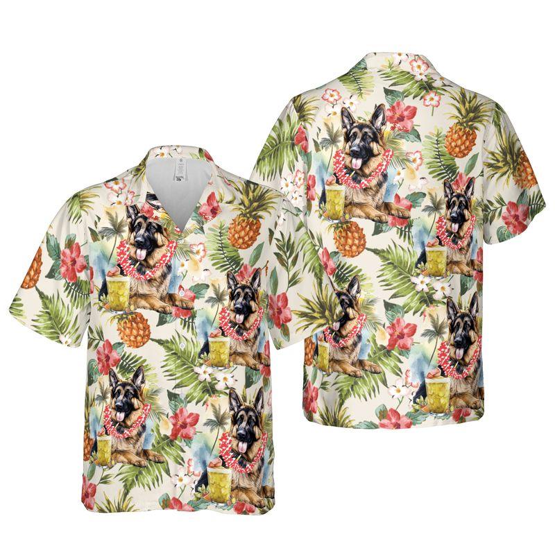 German Shepherd Aloha Hawaiian Shirts For Summer, Tropical Hawaiian Shirt For Men Women Outfit, Beachwear Gift For Dog Lovers, Friend, Dog Mom Dad - Image 5