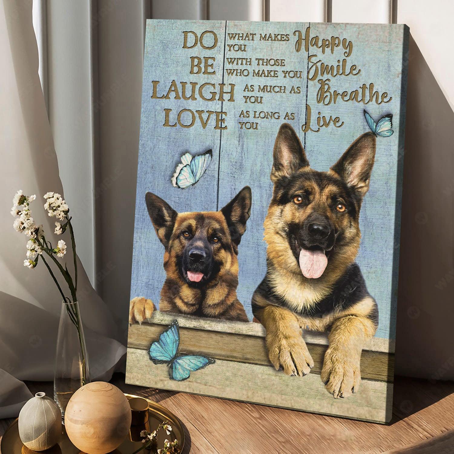 German Shepherd Portrait Canvas, Happy Smile Breathe Canvas, Wall Decor Visual Art - Perfect Gift For German Shepherd Owner, Dog Lovers - Image 2