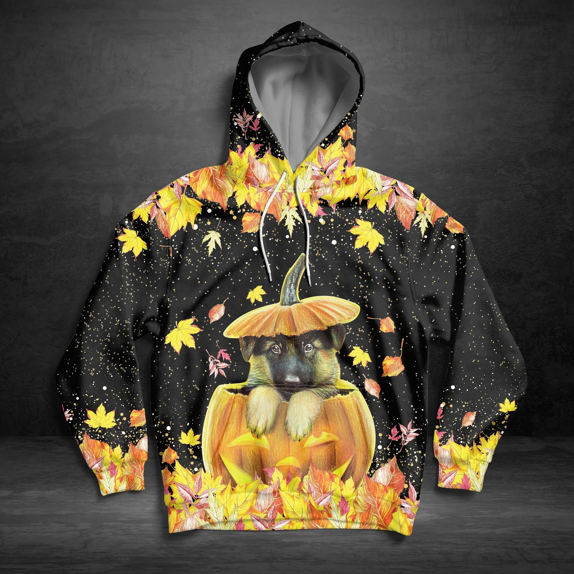 German Shepherd Fall Halloween Pullover Premium Hoodie, Perfect Outfit For Men And Women On Christmas New Year Autumn Winter - Image 3