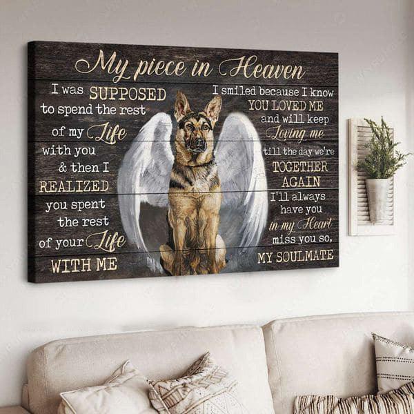 German Shepherd Premium Wrapped Landscape Canvas - German Shepherd, My Piece In Heaven - Memorial Gift For Members Family, German Shepherd Lovers