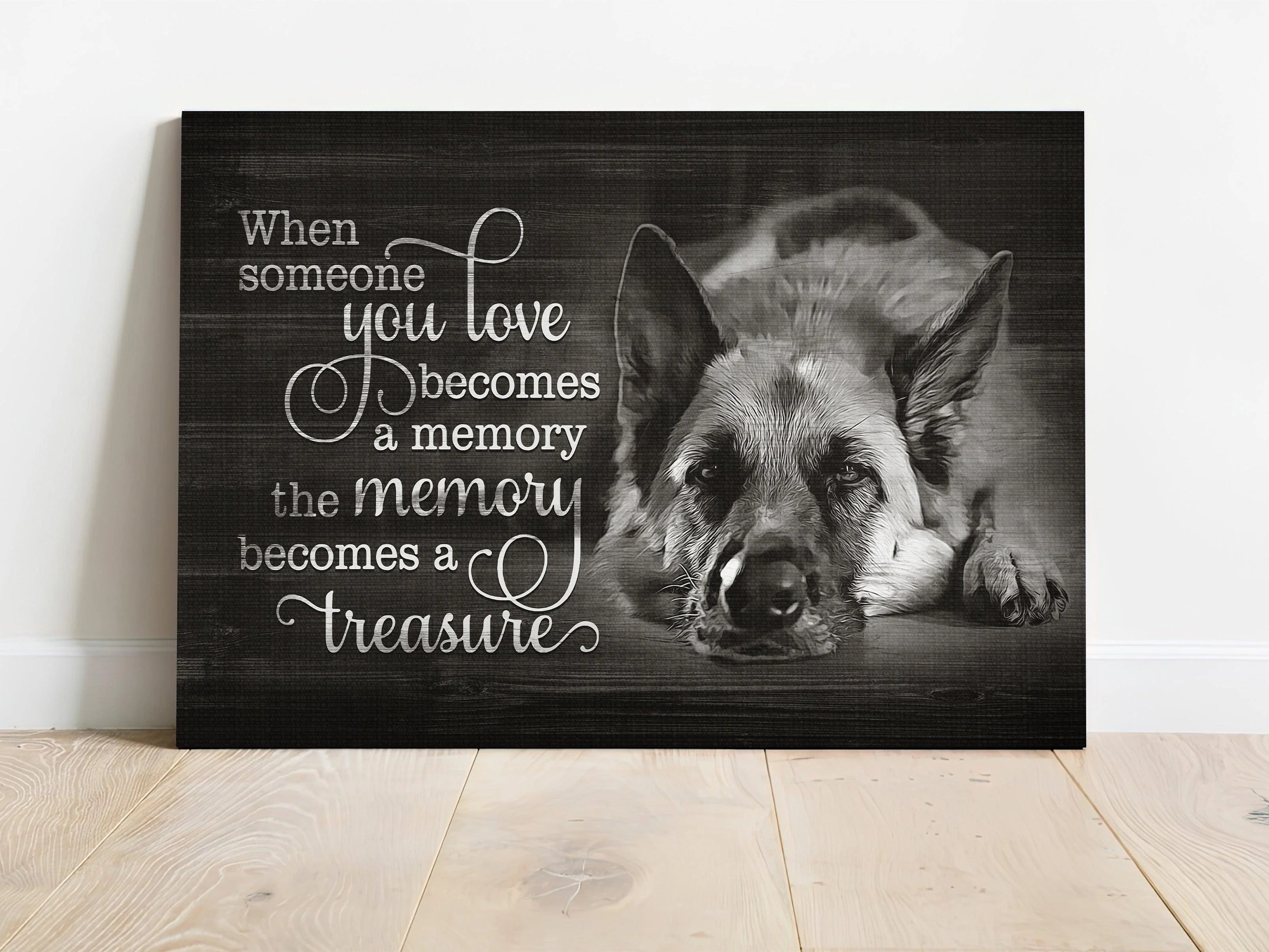 German Shepherd Premium Wrapped Landscape Canvas - German Shepherd, When Someone You Love Becomes A Treasure - Gift For German Shepherd Lovers - Image 2