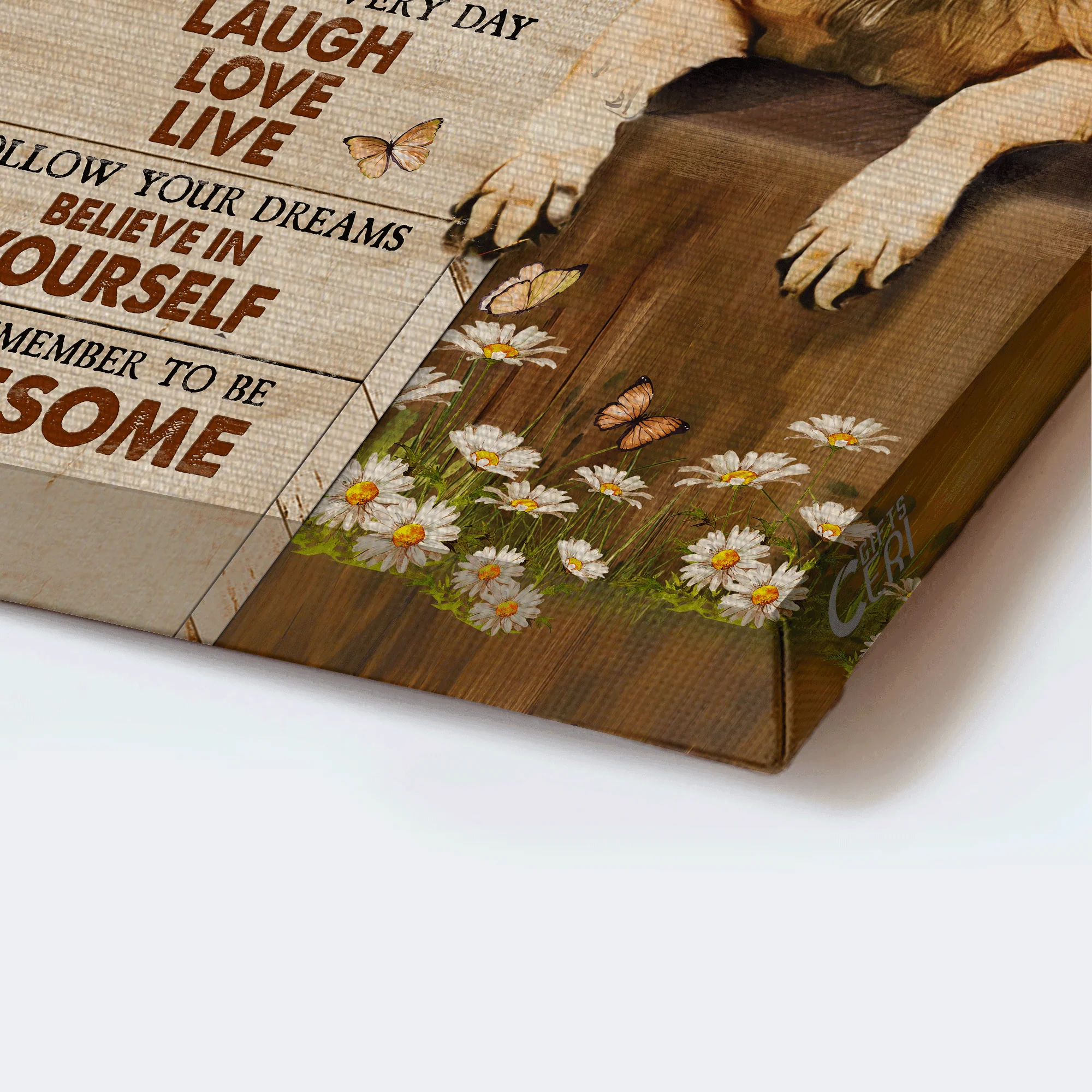 German Shepherd Premium Wrapped Portrait Canvas - German Shepherd, Daisy Painting, Believe In Yourself - Gift For German Shepherd Lover, Dog Lovers - Image 3