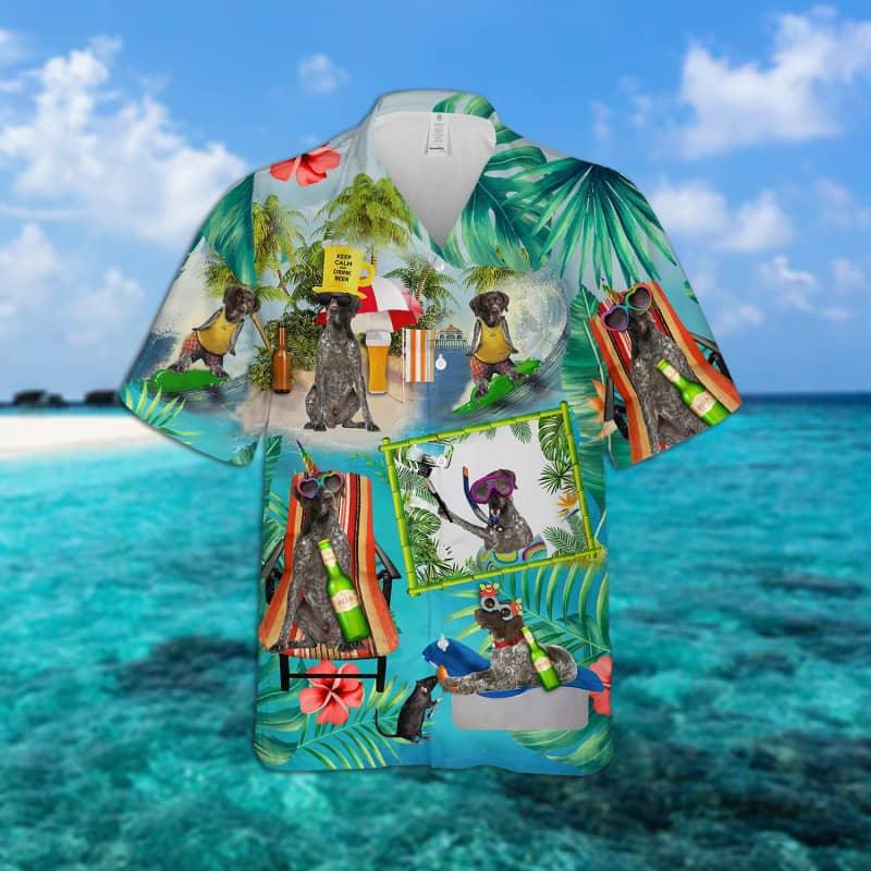 German Shorthaired Pointer Hawaiian Shirt, Dog Surfing Hawaiian Shirt, Tropical Summer Aloha Shirt For Men - Perfect Gift For German Shorthaired Pointer Lovers, Husband, Boyfriend, Friend, Family - Image 2