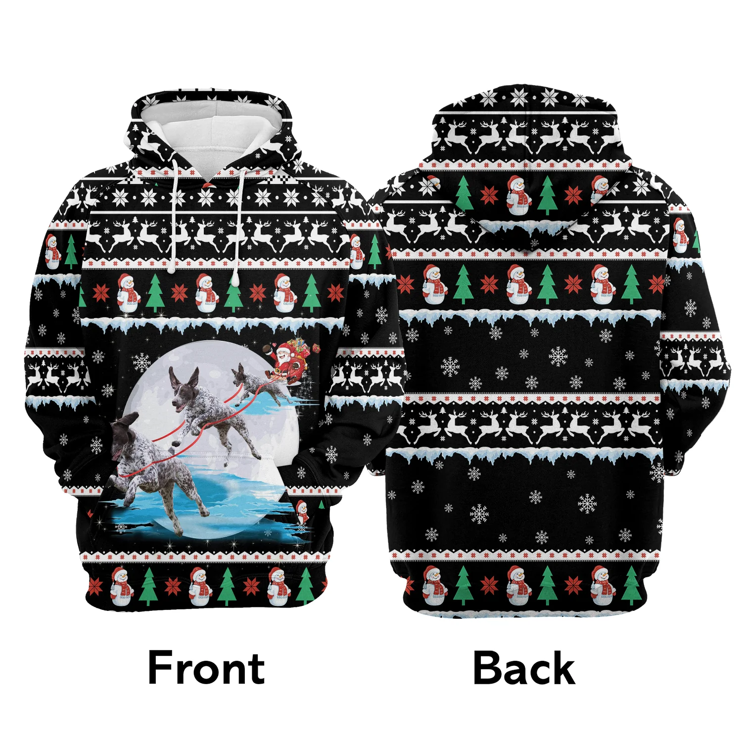 German Shorthaired Santa Claus Sled Pullover Premium Hoodie, Perfect Outfit For Men And Women On Christmas New Year Autumn Winter - Image 2