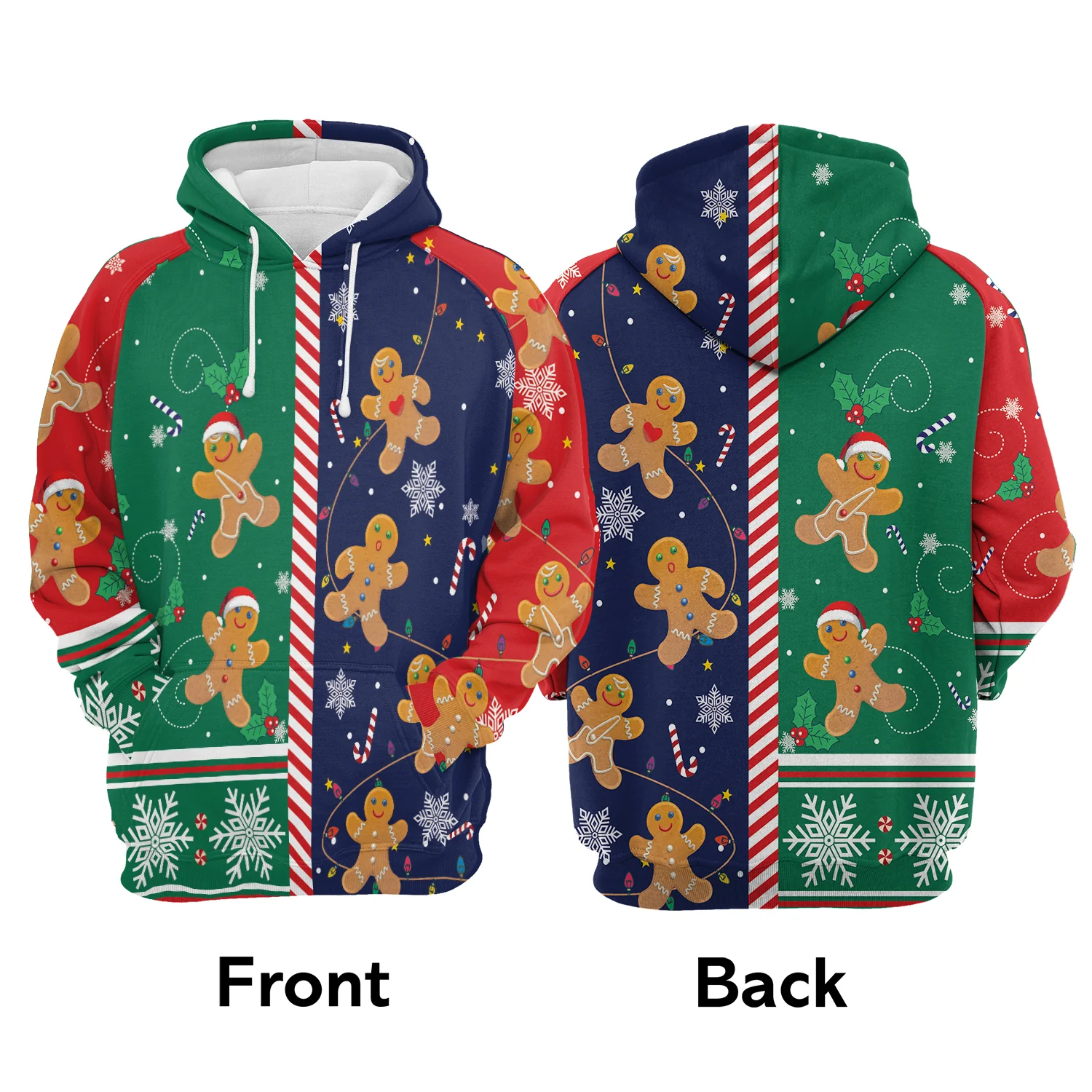 Gingerbread Christmas Cookies Premium Christmas Hoodie, Funny Christmas Unisex Hoodie For Men & Women - Perfect Gift For Christmas, Friends, Family - Image 3