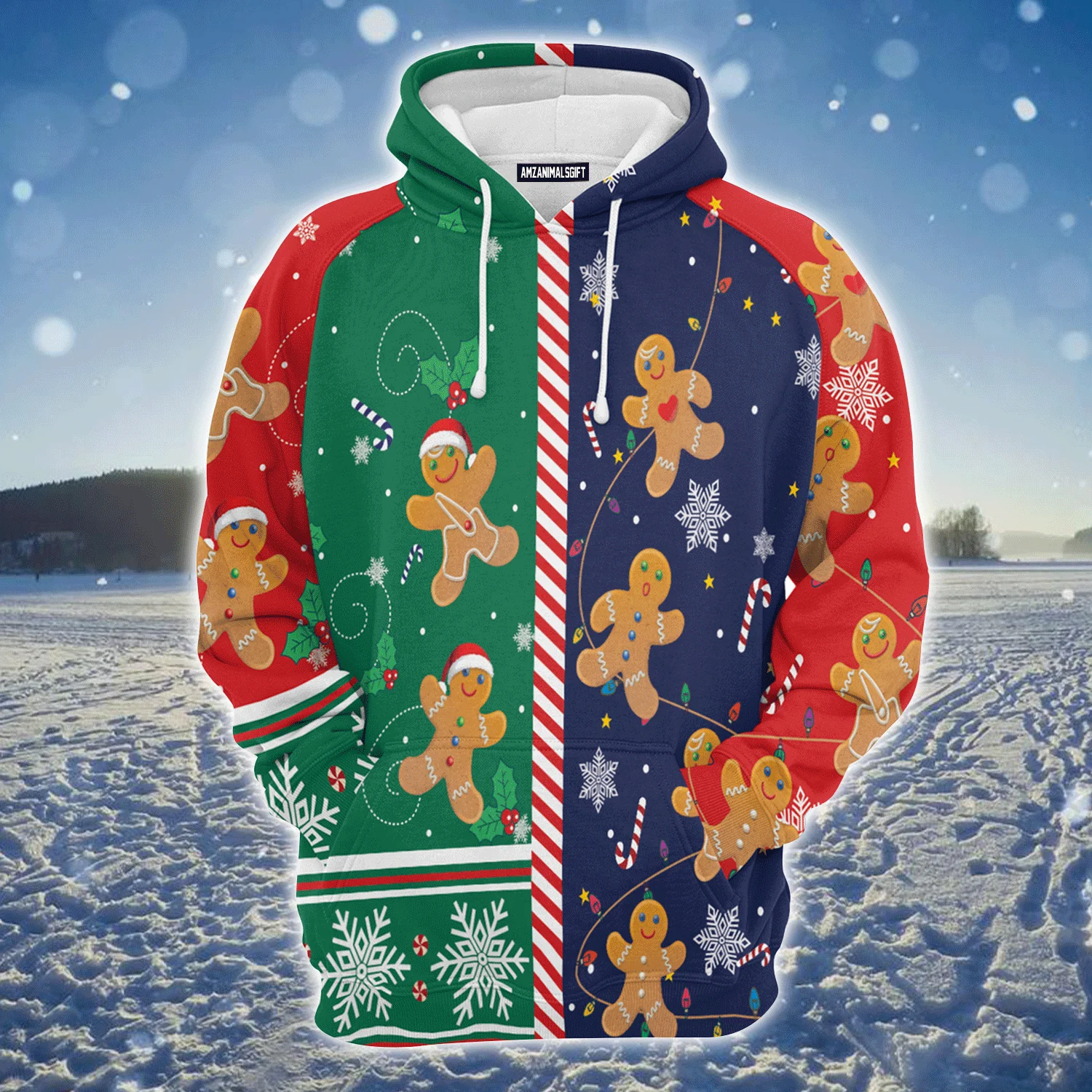 Gingerbread Premium Christmas Hoodie, Gingerbread Christmas Unisex Hoodie For Men & Women - Perfect Gift For Christmas, Friends, Family - Image 2