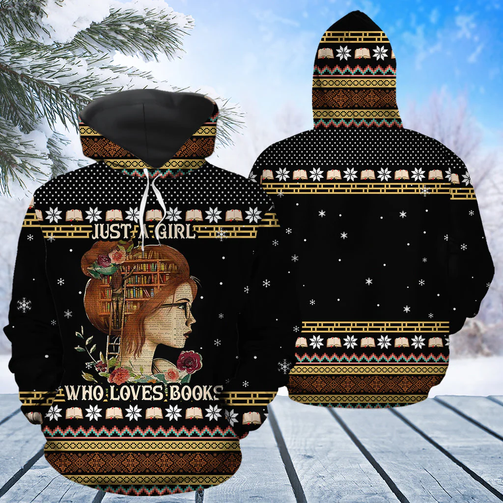 Girl Book Pullover Premium Hoodie Just A Girl Who Love Book, Perfect Outfit For Men And Women On Christmas New Year Autumn Winter