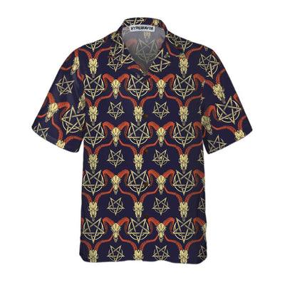 Goat Hawaiian Shirt, Goat Head Satanic Aloha Shirt For Men - Perfect Gift For Men, Husband, Boyfriend, Friend, Family - Image 3