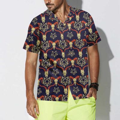 Goat Hawaiian Shirt, Goat Head Satanic Aloha Shirt For Men - Perfect Gift For Men, Husband, Boyfriend, Friend, Family - Image 4