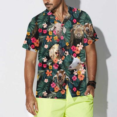 Goat Hawaiian Shirt, Tropical Flowers And Leaves Aloha Shirt For Men - Perfect Gift For Men, Husband, Boyfriend, Friend, Family - Image 4