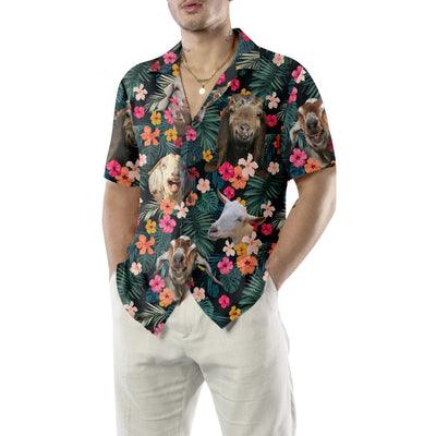 Goat Hawaiian Shirt, Tropical Flowers And Leaves Aloha Shirt For Men - Perfect Gift For Men, Husband, Boyfriend, Friend, Family - Image 5
