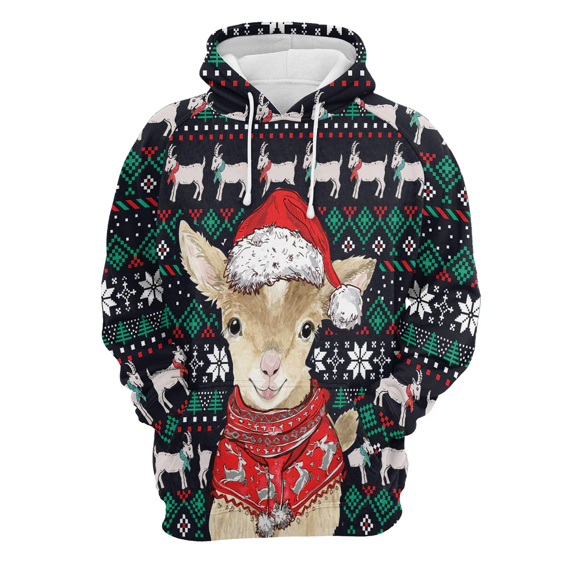 Goat Premium Christmas Hoodie, Cute Goat Christmas Unisex Hoodie For Men & Women - Perfect Gift For Christmas, Friends, Family - Image 4
