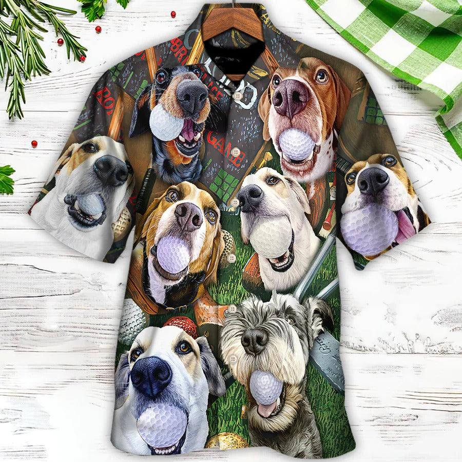 Golf Hawaiian Shirts - Golf Beach Sports, Cute Dogs Beach Hawaiian Shirt For Summer - Perfect Gift For Men, Golfer, Dog Lovers - Image 2