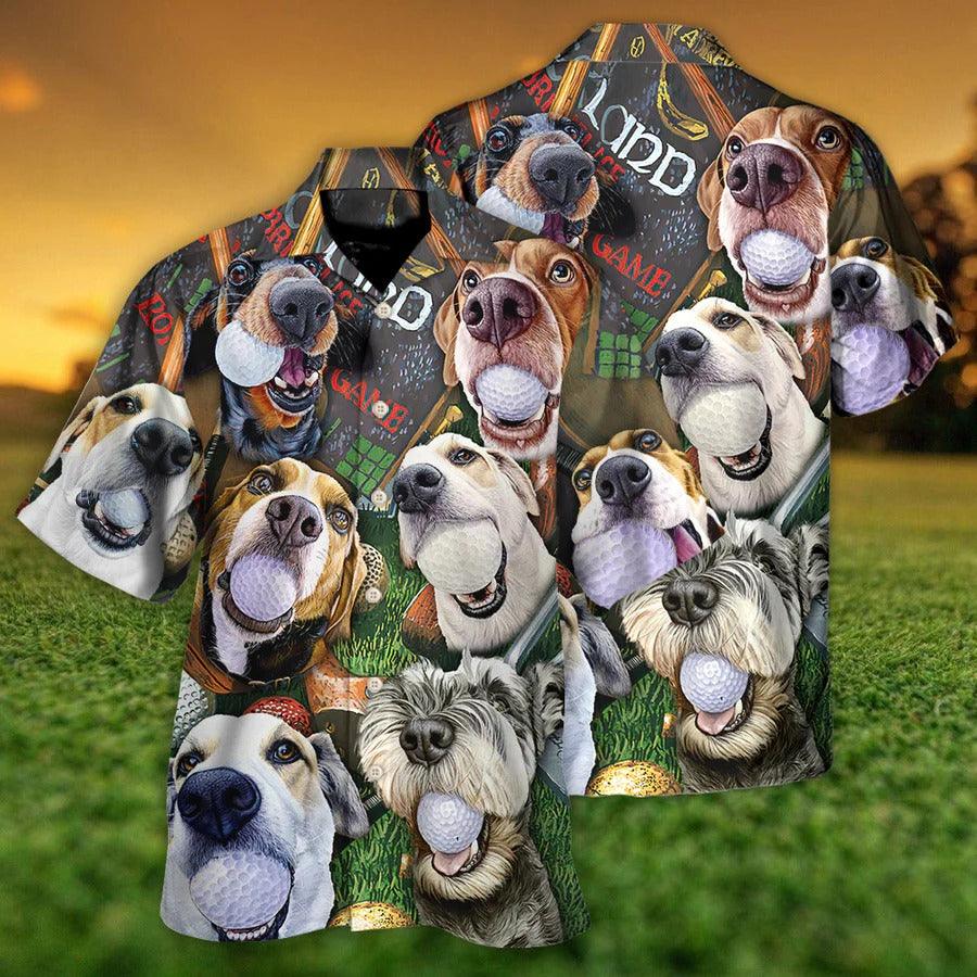 Golf Hawaiian Shirts - Golf Beach Sports, Cute Dogs Beach Hawaiian Shirt For Summer - Perfect Gift For Men, Golfer, Dog Lovers - Image 3