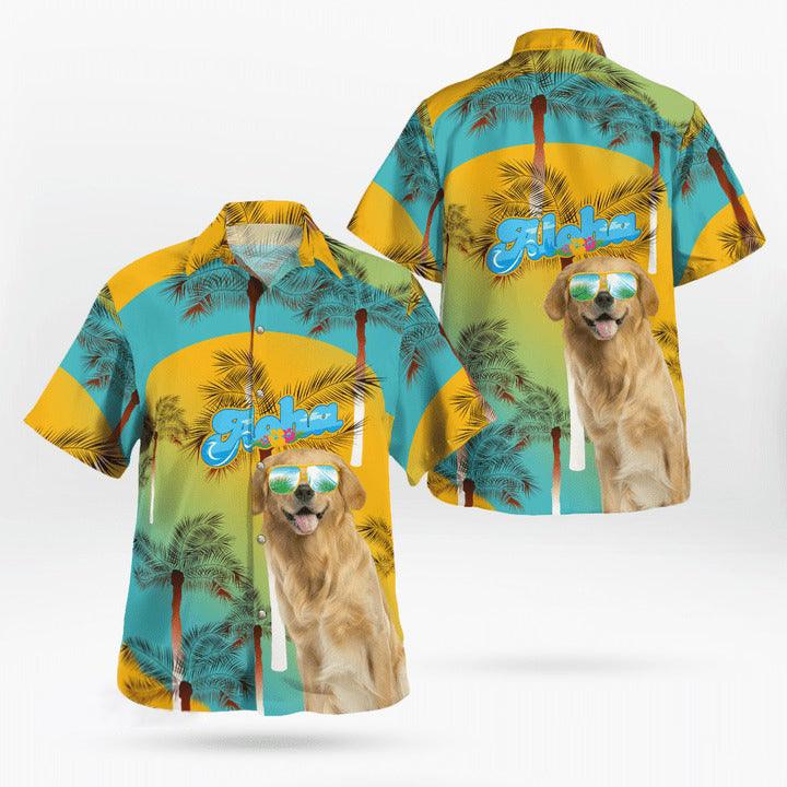 Golden Retriever Aloha Hawaiian Shirt - Dog Summer Beach Tropical Leaves Hawaiian Shirt For Summer - Perfect Gift For Dog Lovers Friend, Family