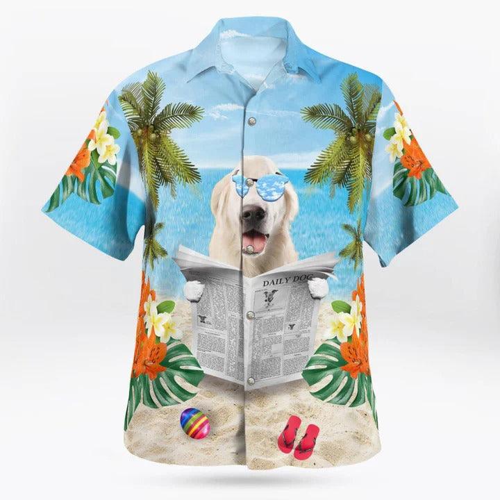 Golden Retriever Aloha Hawaiian Shirt - Summer Beach Tropical Leaves Hawaiian Shirt For Summer - Perfect Gift For Dog Lovers Friend, Family