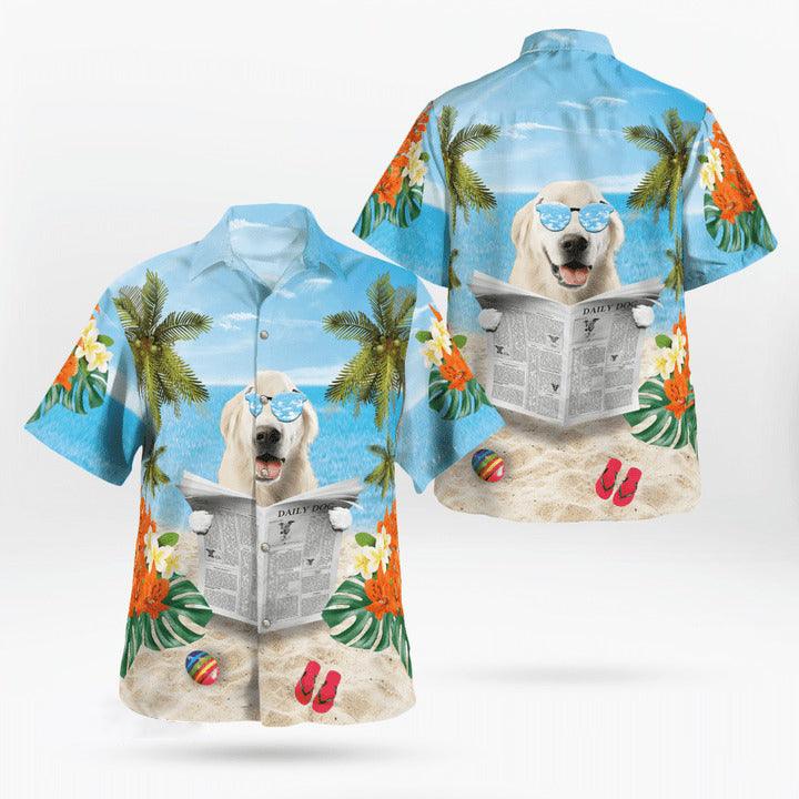 Golden Retriever Aloha Hawaiian Shirt - Summer Beach Tropical Leaves Hawaiian Shirt For Summer - Perfect Gift For Dog Lovers Friend, Family - Image 4