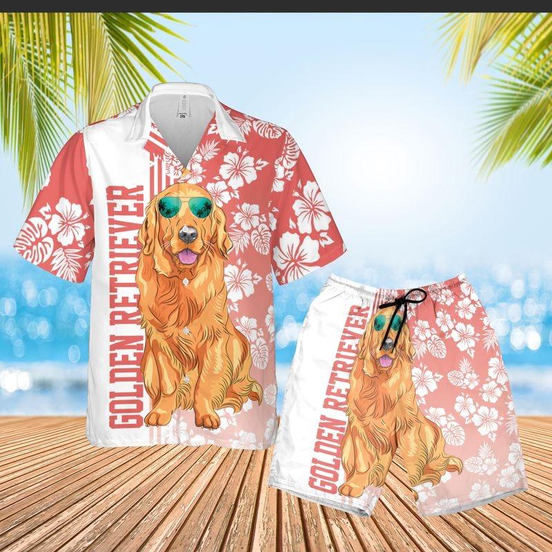 Golden Retriever Aloha Hawaiian Shirt, Tropical Leaves Hawaiian Shirt, Golden Retriever Sunglass Hawaiian Shirt For Men & Women,Golden Retriever Lover - Image 3