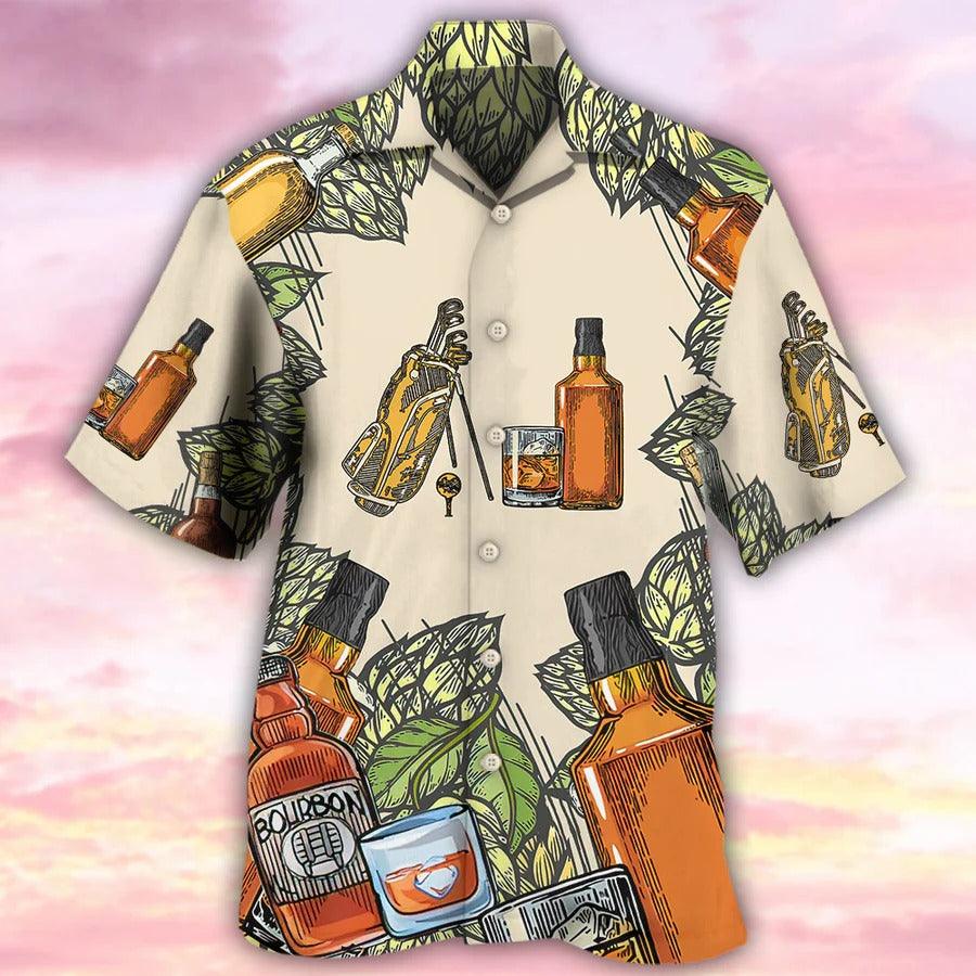 Golf Aloha Hawaiian Shirt, Golf And Bourbon I Like Hawaiian Shirt For Summer - Perfect Gift For Men, Women, Golfer - Image 2