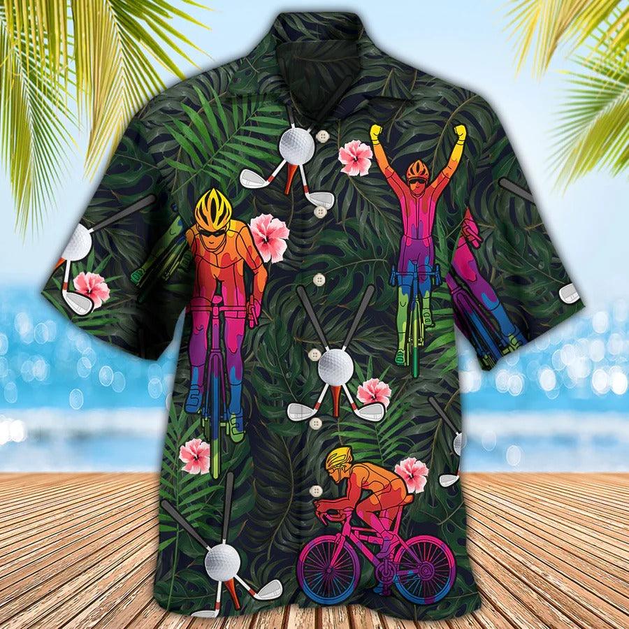 Golf Aloha Hawaiian Shirt - Golf I Like Golf And Cycling Hawaiian Shirt For Summer - Perfect Gift For Men, Women, Golfer - Image 2