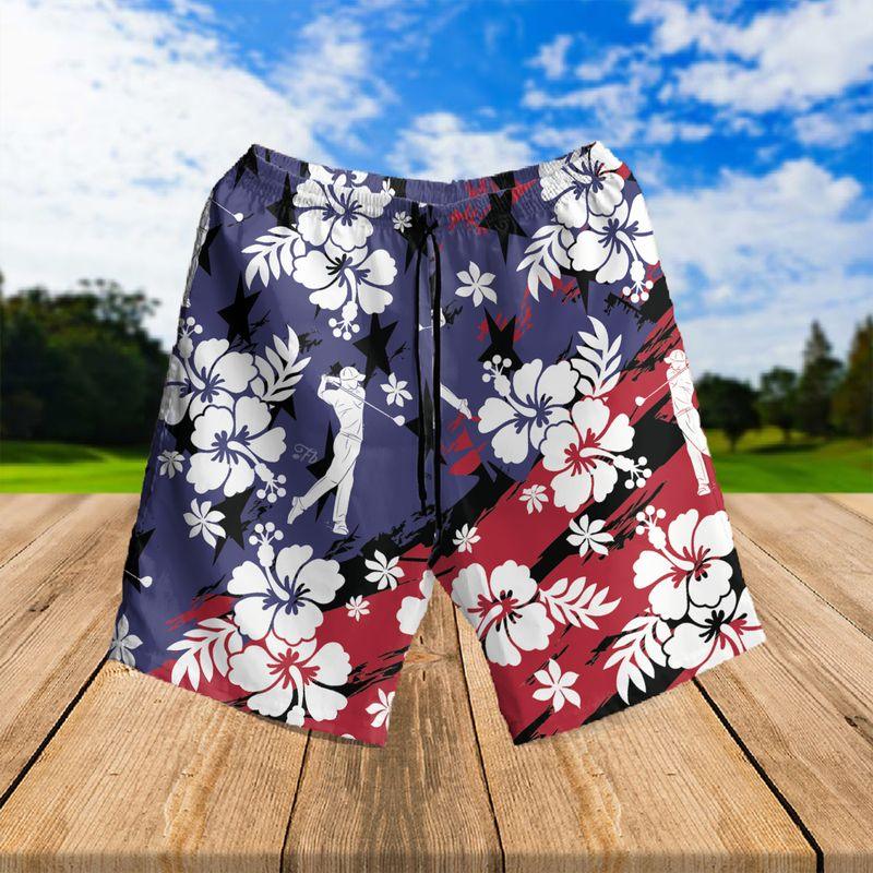 Golf Aloha Hawaiian Shirts For Summer, Sports Beach Tropical American Flag Hawaiian Shirt For Men Women, Beach Wear Golf Gift For Golfers, Golf Lovers - Image 3