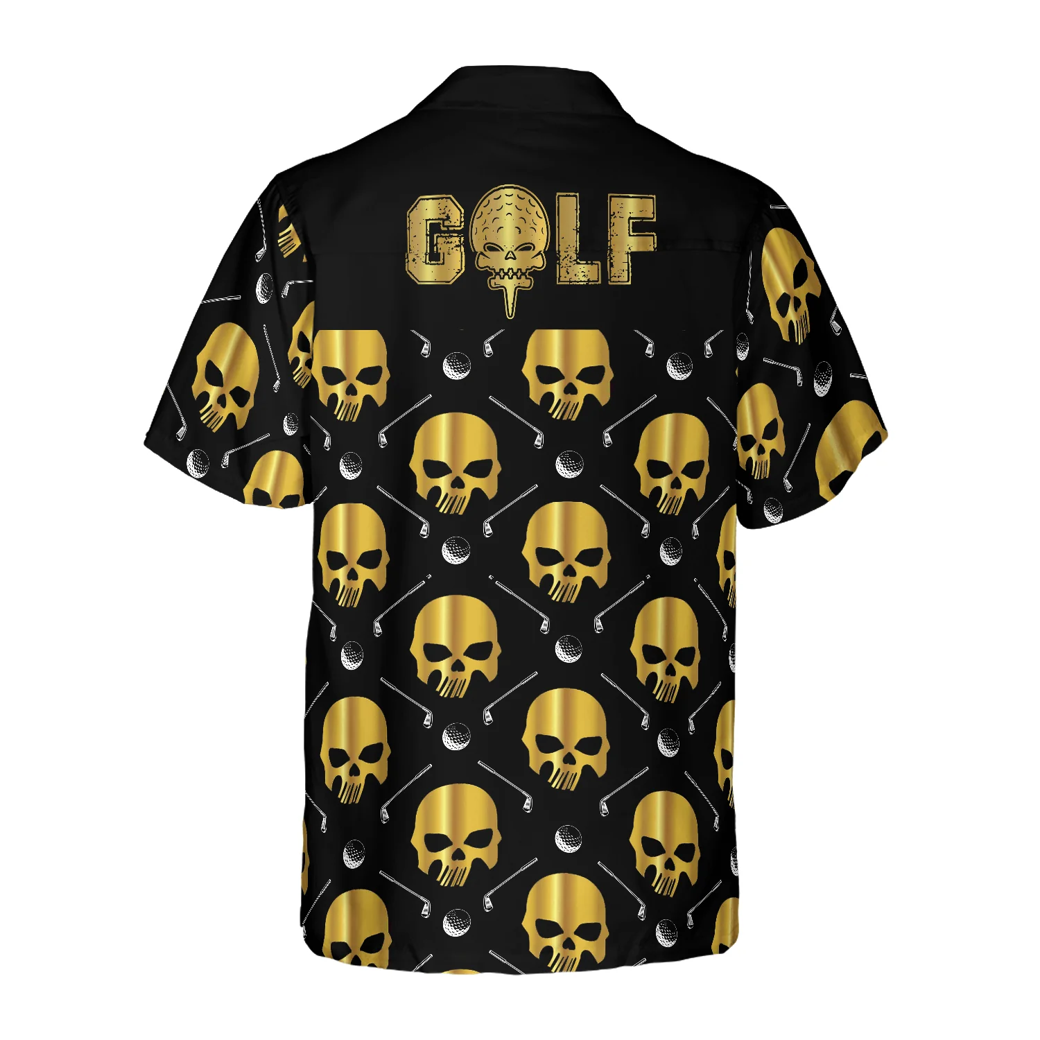 Golf Hawaiian Shirts, Golf And Golden Skull Pattern Aloha Hawaiian Shirt For Summer - Gift For Men Women, Friend, Team, Golf Lovers - Image 2