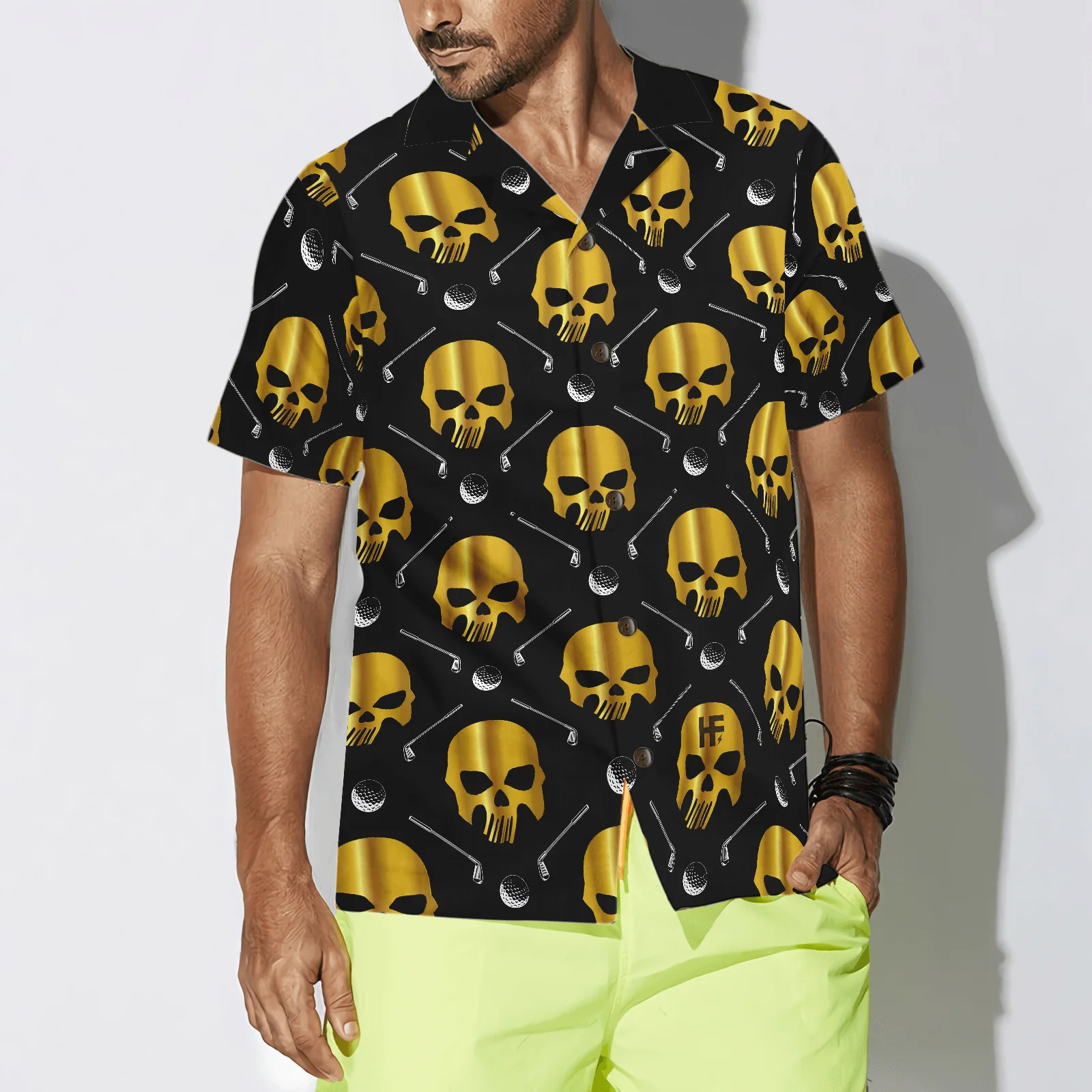 Golf Hawaiian Shirts, Golf And Golden Skull Pattern Aloha Hawaiian Shirt For Summer - Gift For Men Women, Friend, Team, Golf Lovers - Image 4