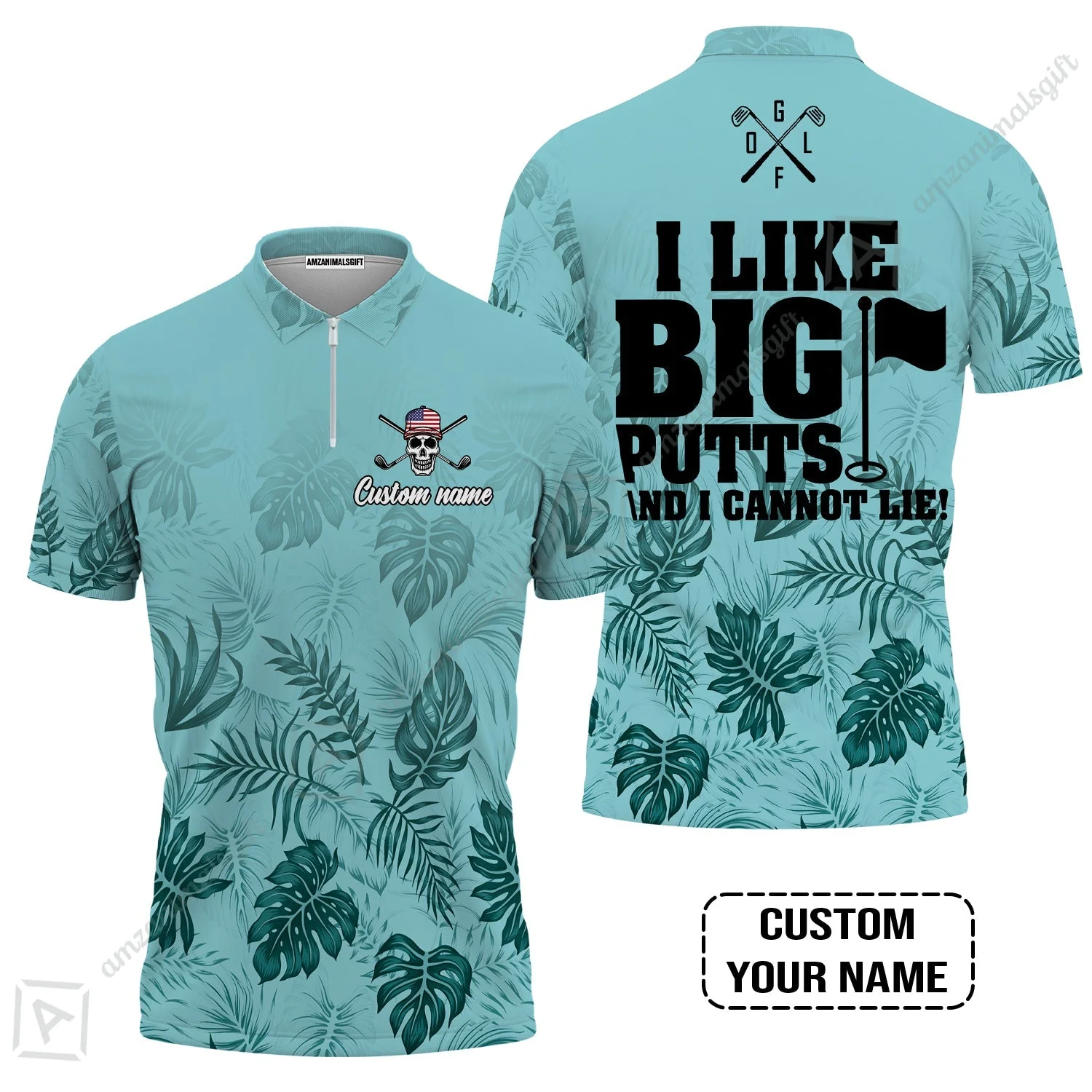 Golf Custom Name Hawaiian Shirt - I Like Big Putts And I Cannot Lie Personalized Hawaiian Shirt - Image 3