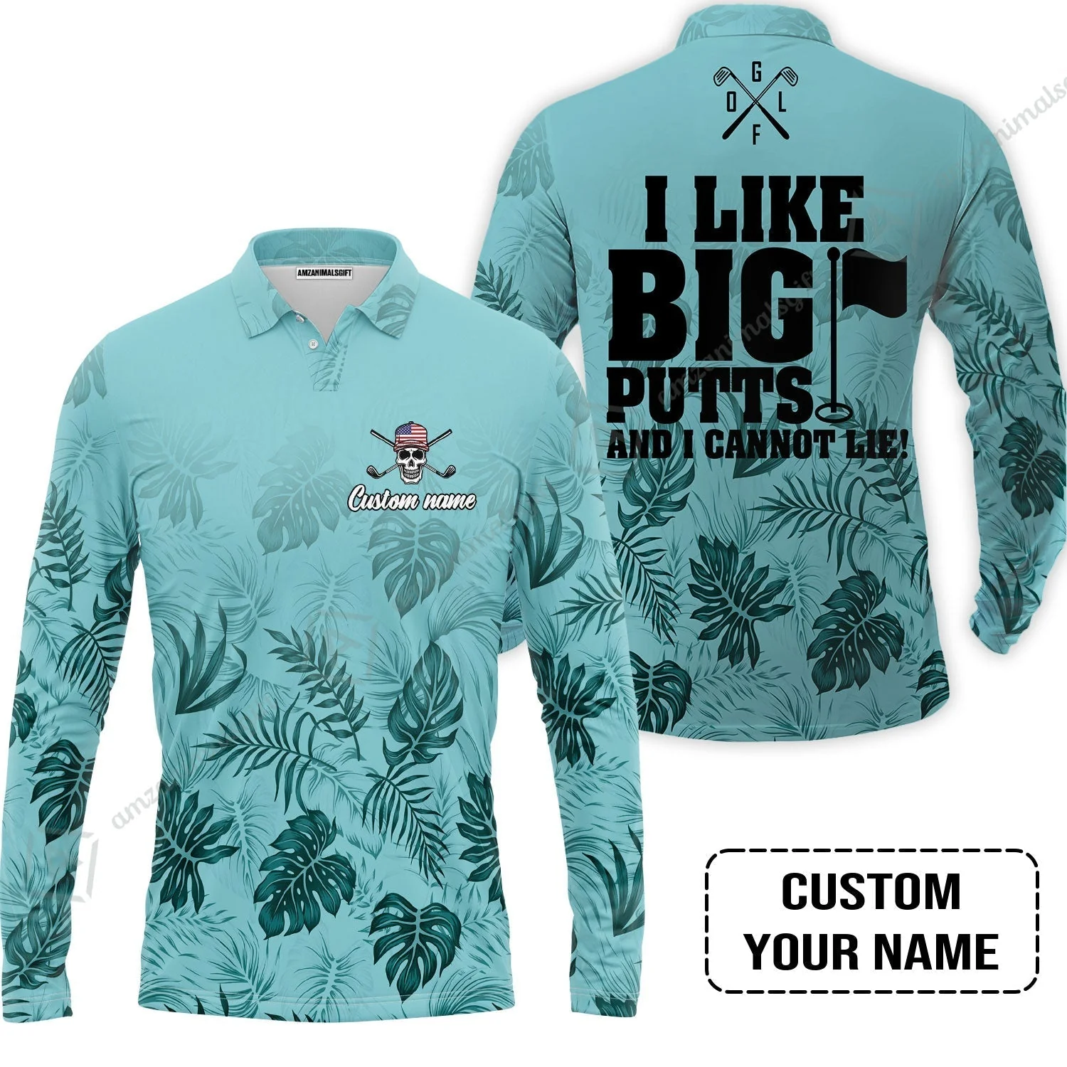 Golf Custom Name Hawaiian Shirt - I Like Big Putts And I Cannot Lie Personalized Hawaiian Shirt - Image 4
