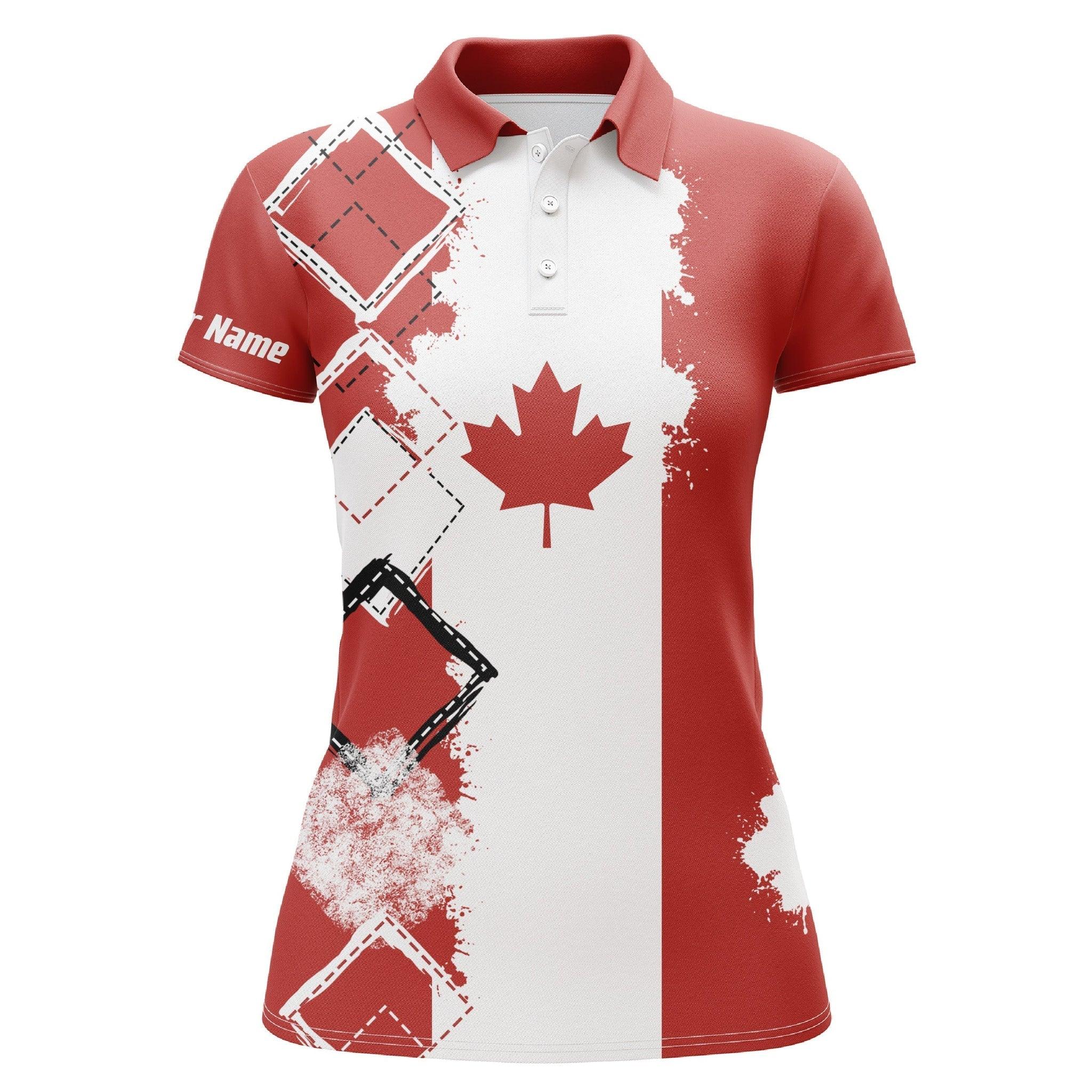 Golf Custom Name Women Polo Shirt, Canada Flag Patriot Personalized Outfit Women Polo Shirts, Golf Tops, Gift For Ladies, Golf Lovers, Golfers - Image 2