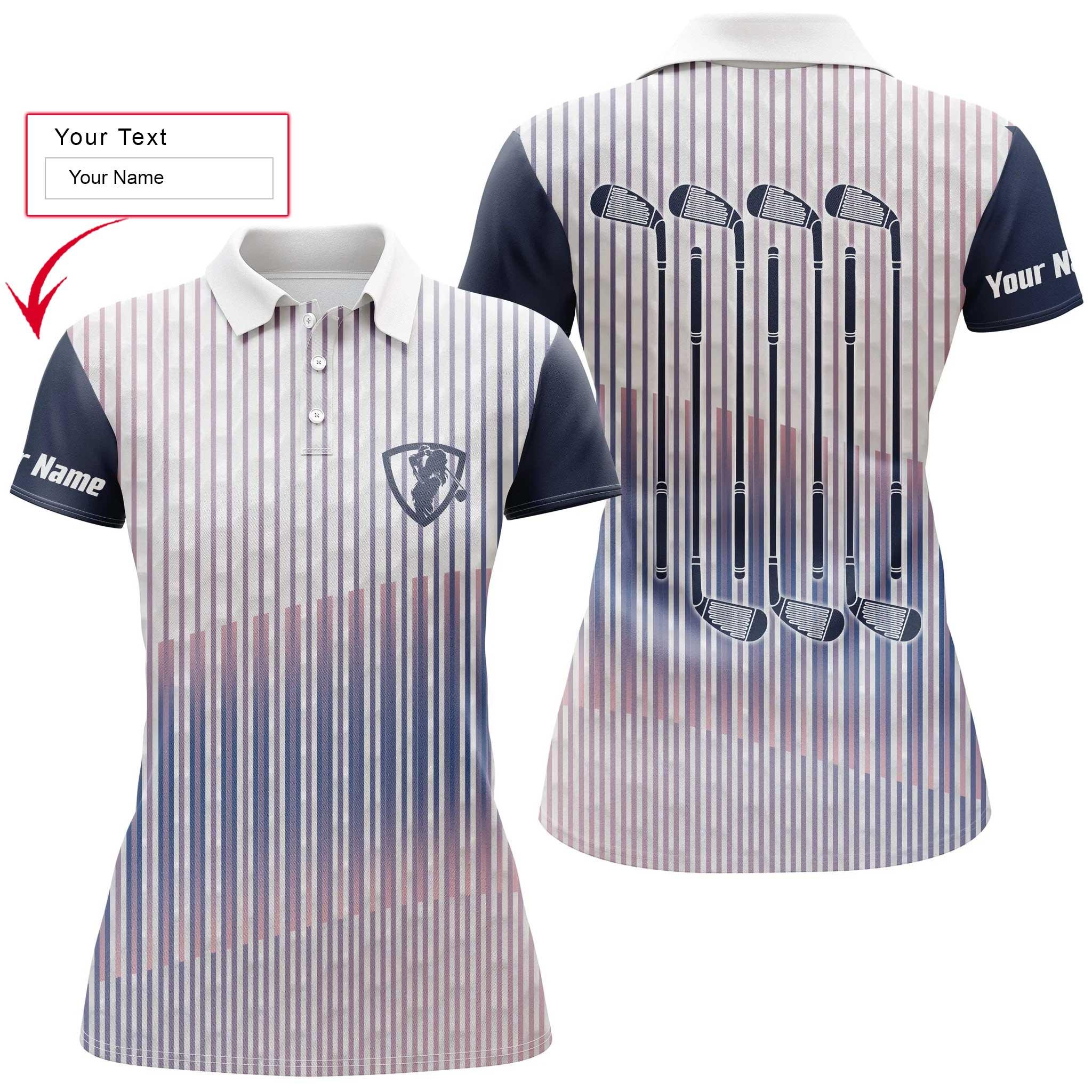 Golf Custom Name Women Polo Shirt, Golf Clubs Sports Personalized Women Polo Shirts, Perfect Gift For Ladies, Girls, Golf Lovers, Golfers, Golf Fans