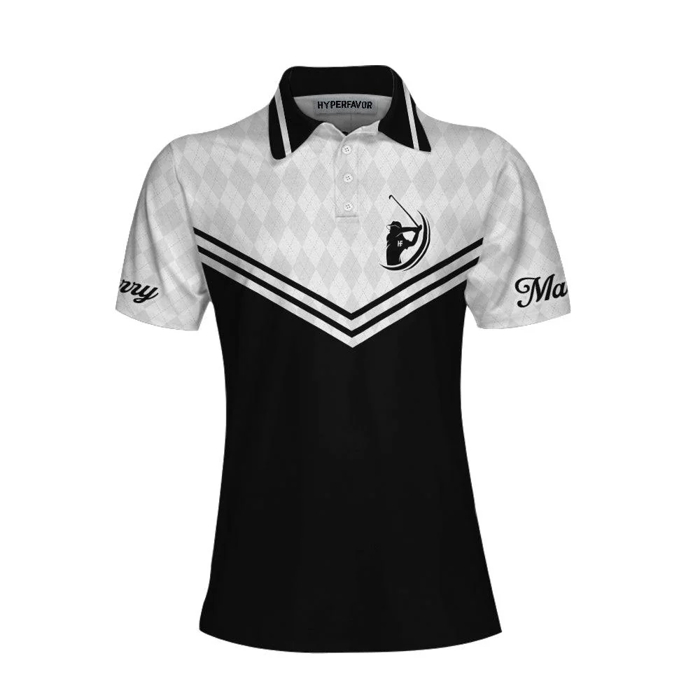 Golf Custom Name Women Polo Shirt, Swing Swear Repeat Black And White Personalized Women Polo Shirts, Golfing Gift For Ladies, Golfers, Golf Lovers - Image 5