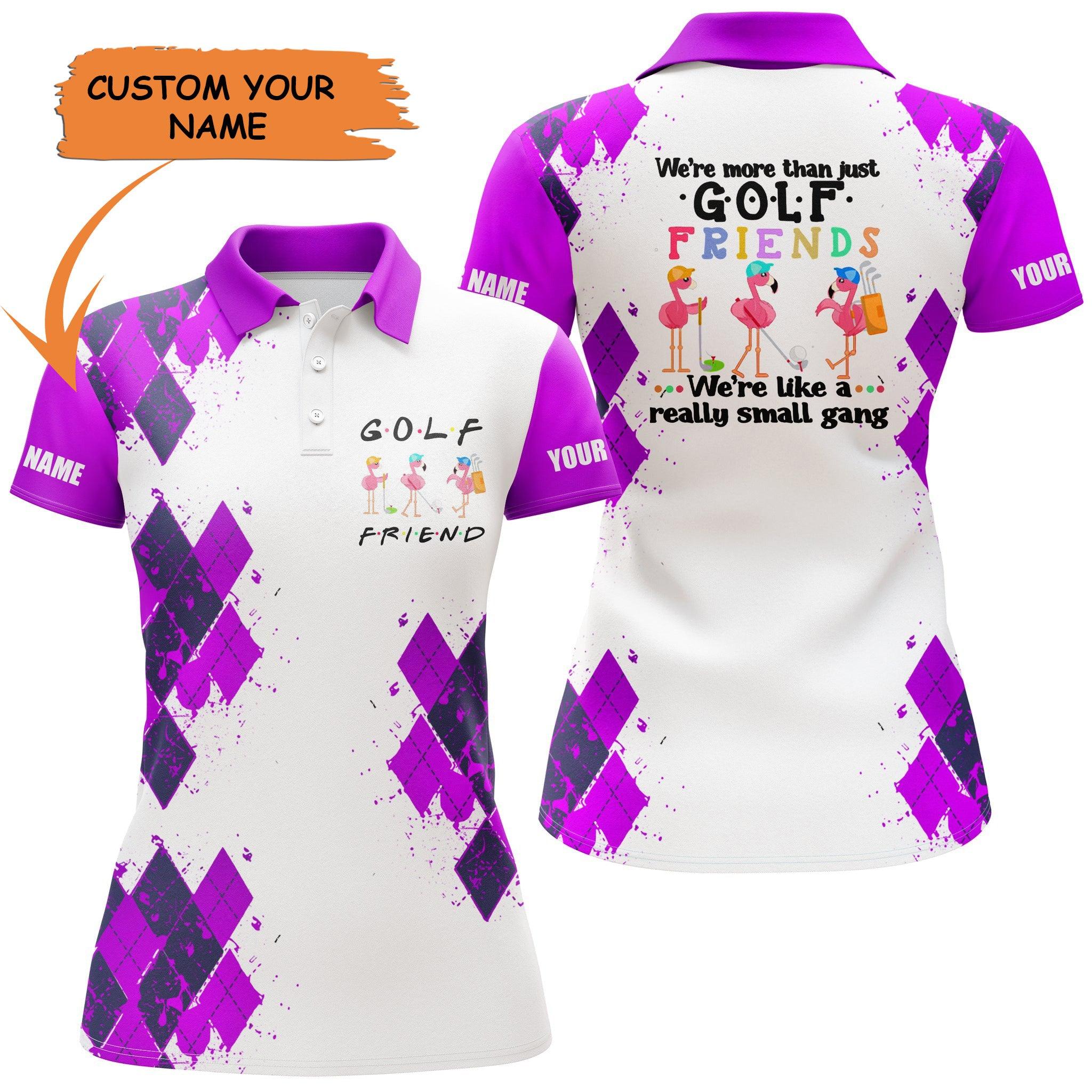 Golf Custom Name Women Polo Shirt, We're More Than Just Golf Friends Flamingo Personalized Women Polo Shirt - Perfect Gift For Golf Lovers, Golfers