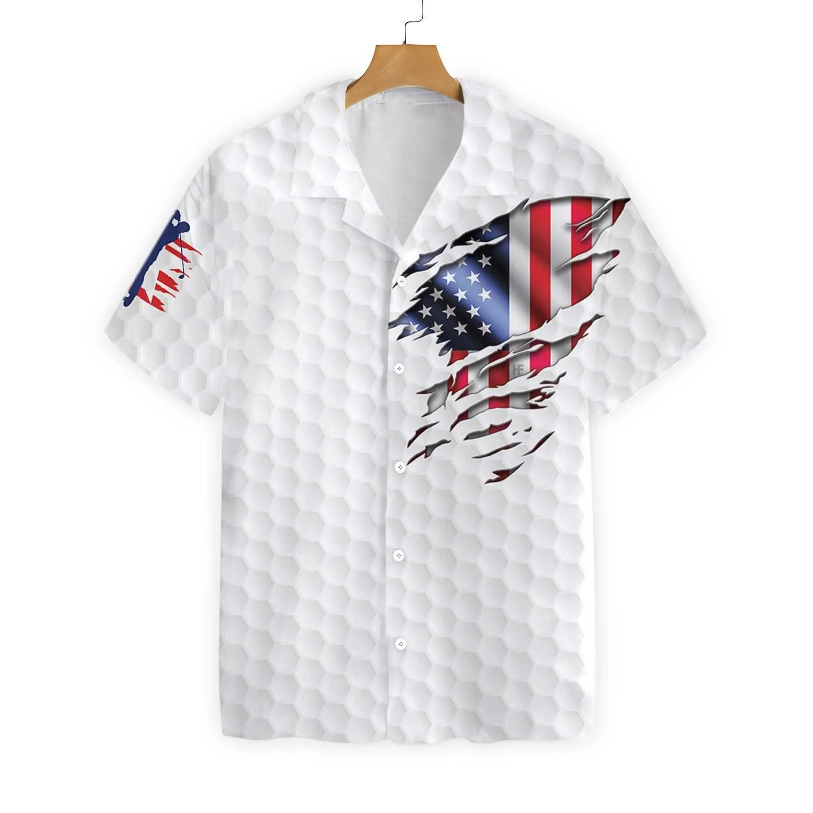 Golf Hawaiian Shirt American Flag, Colorful Summer Aloha Shirt For Men Women, Perfect Gift For Husband, Wife, Friend, Family, Golfers, 4th July - Image 2