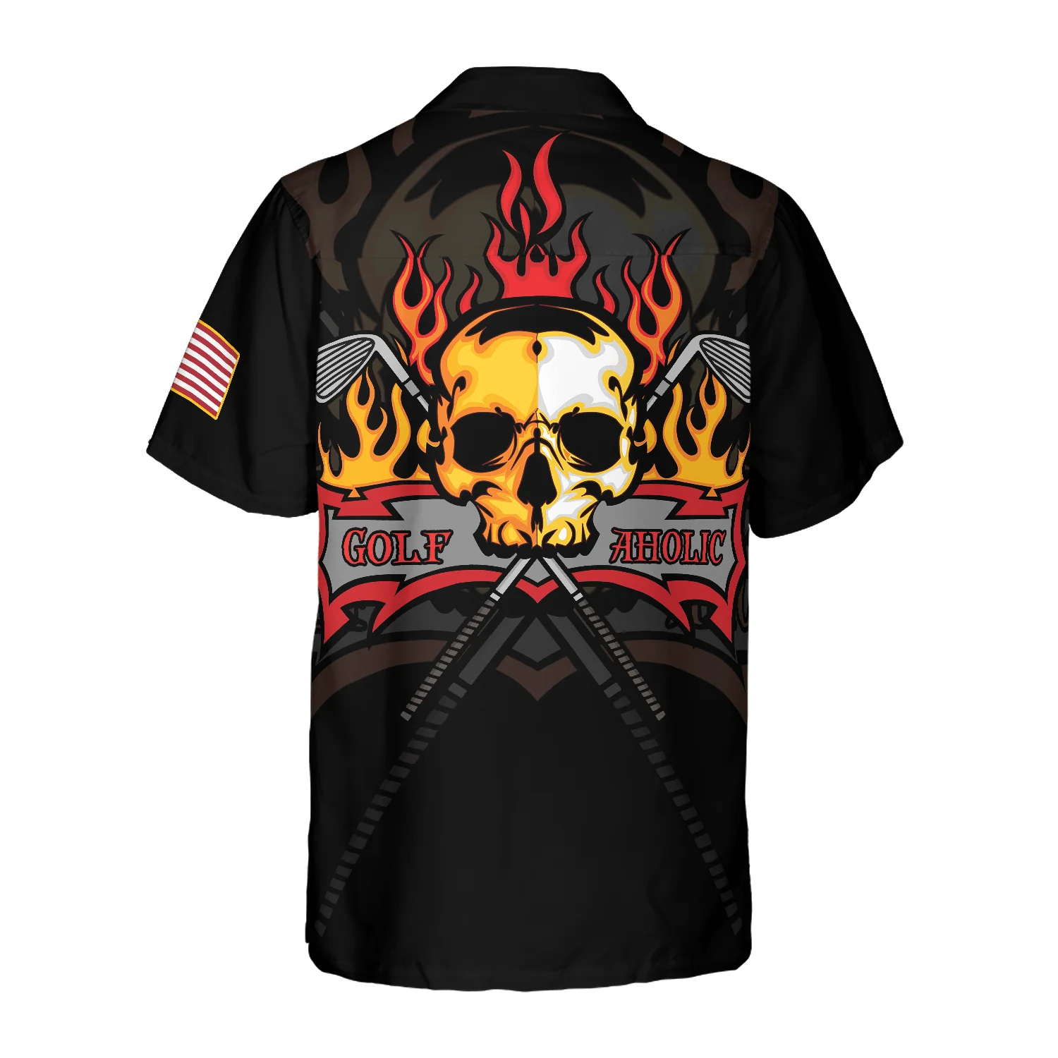 Golf Hawaiian Shirt, Flame Golf Aholic Aloha Hawaiian Shirt For Summer, Colorful Hawaiian Shirt Outfit For Men Women, Friend, Team, Golf Lovers - Image 2