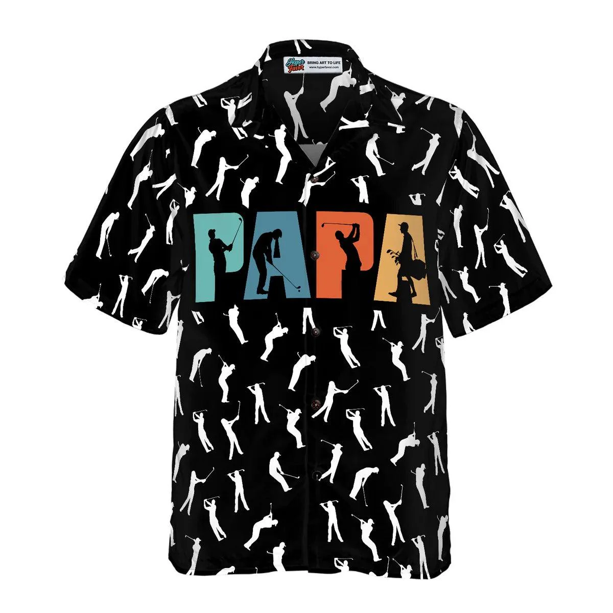 Golf Hawaiian Shirt, Golfing Papa Hawaiian Shirt, Golf Retro Hawaiian Shirt, Golf Summer Aloha Shirt - Gift For Men, Women, Golf Lover, Friend, Family - Image 2