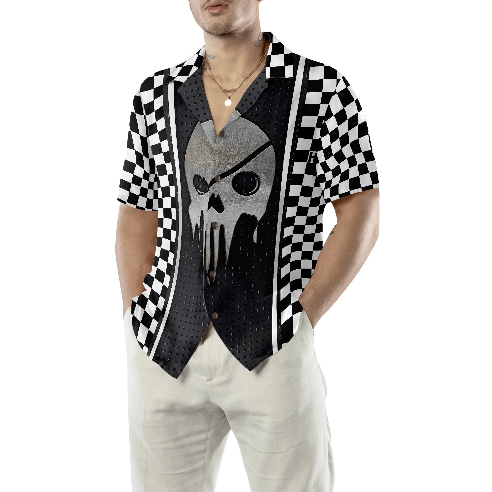 Golf Hawaiian Shirt, Metal Skull Golf Aloha Hawaiian Shirt For Summer, Colorful Cool Aloha Shirts Outfit For Men Women, Friend, Team, Golf Lovers - Image 3