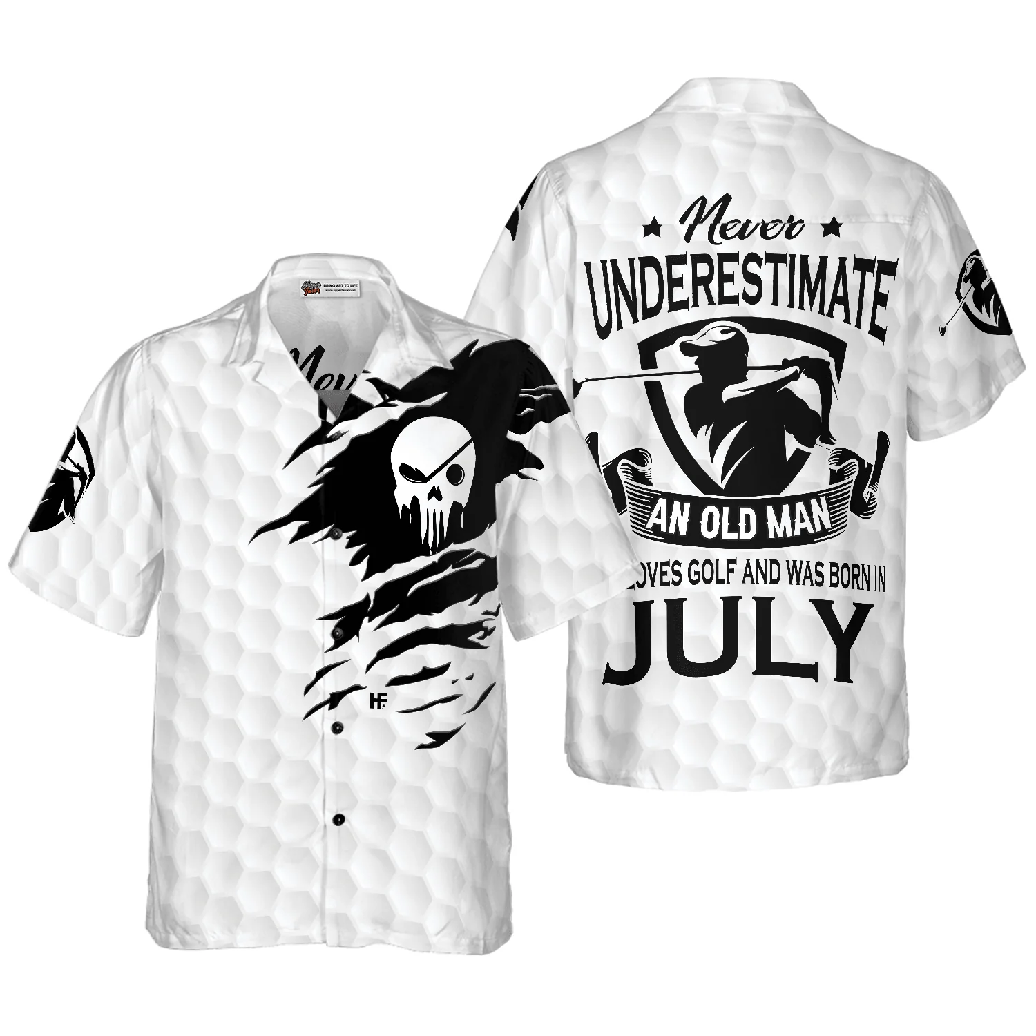 Golf Hawaiian Shirt, Never Underestimate A Golfer Born In July Aloha Hawaiian Shirt For Summer, Colorful Aloha Shirt For Men Women, Friend, Team