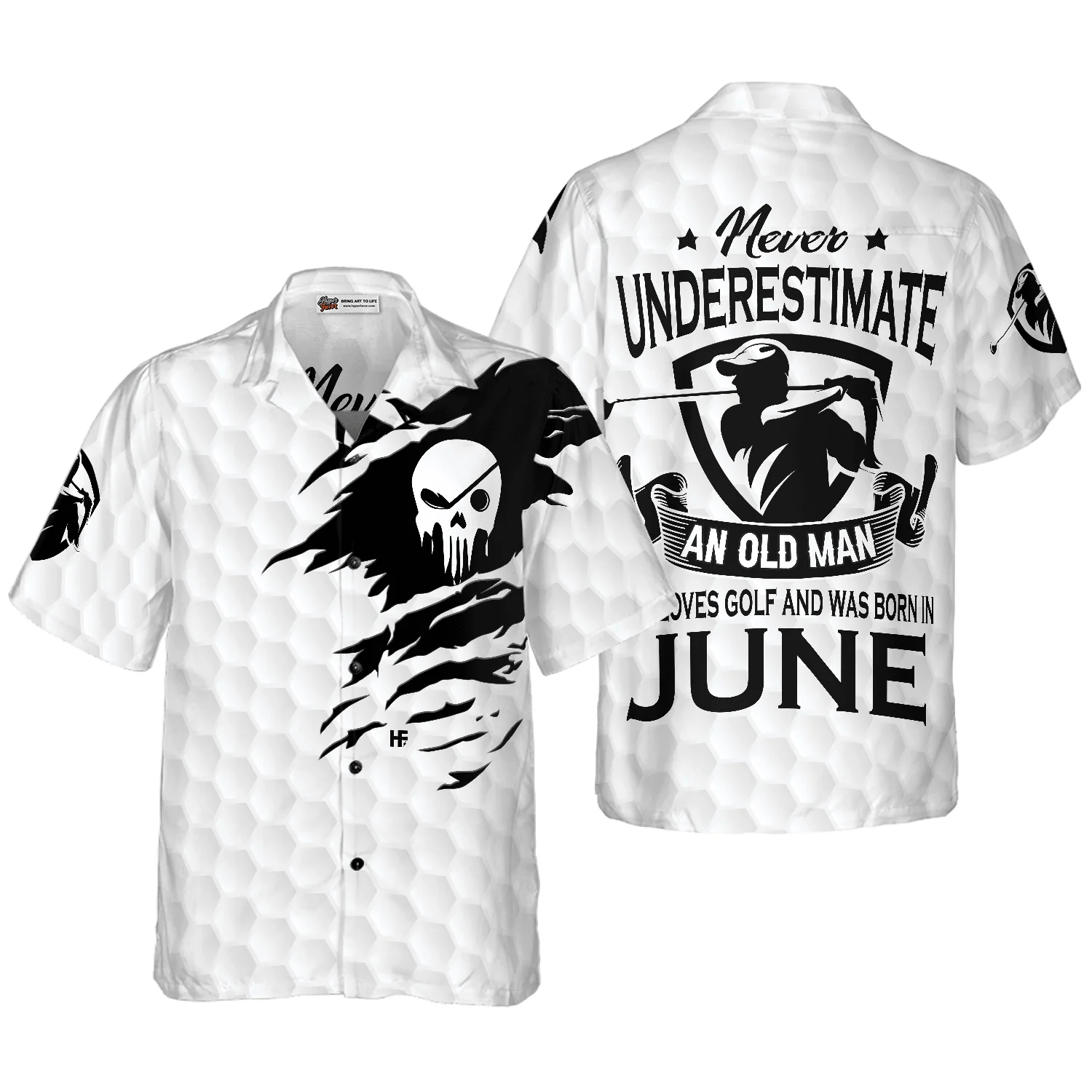Golf Hawaiian Shirt, Never Underestimate A Golfer Born In June Aloha Hawaiian Shirt For Summer, Colorful Aloha Shirt For Men Women, Friend, Team