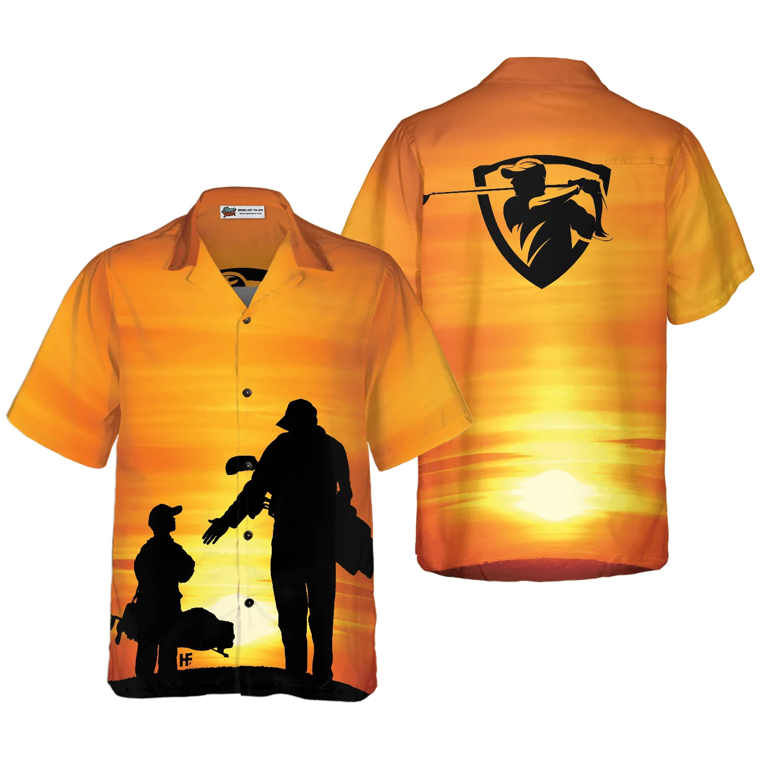 Golf Hawaiian Shirt, Son And Dad Playing Golf, Colorful Summer Aloha Hawaiian Shirt For Men Women, Gift For Friend, Family, Husband, Wife, Boyfriend