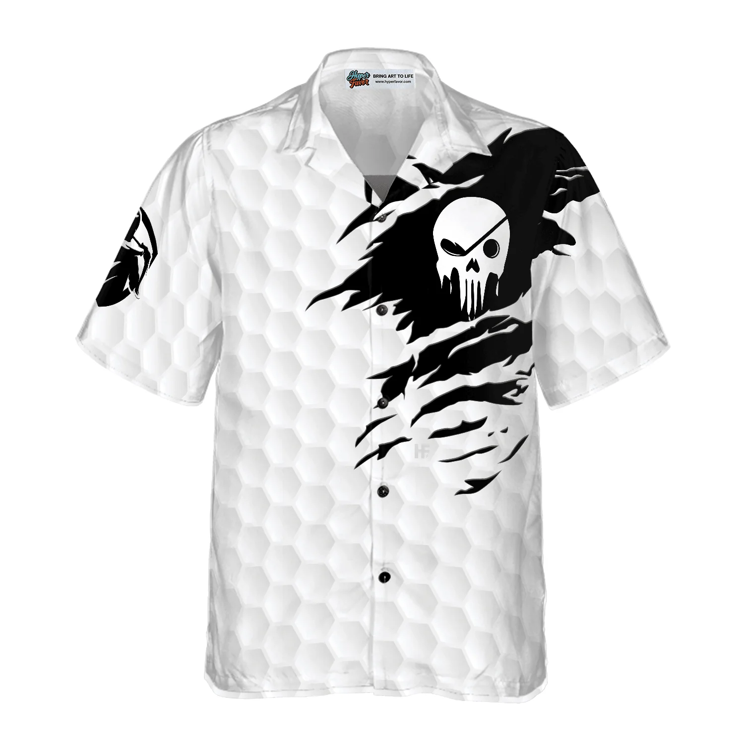 Golf Hawaiian Shirt, The Golf Skull Aloha Hawaiian Shirt, Colorful Summer Aloha Shirt For Men Women, Gift For Husband, Wife, Friend, Family, Golfers - Image 2