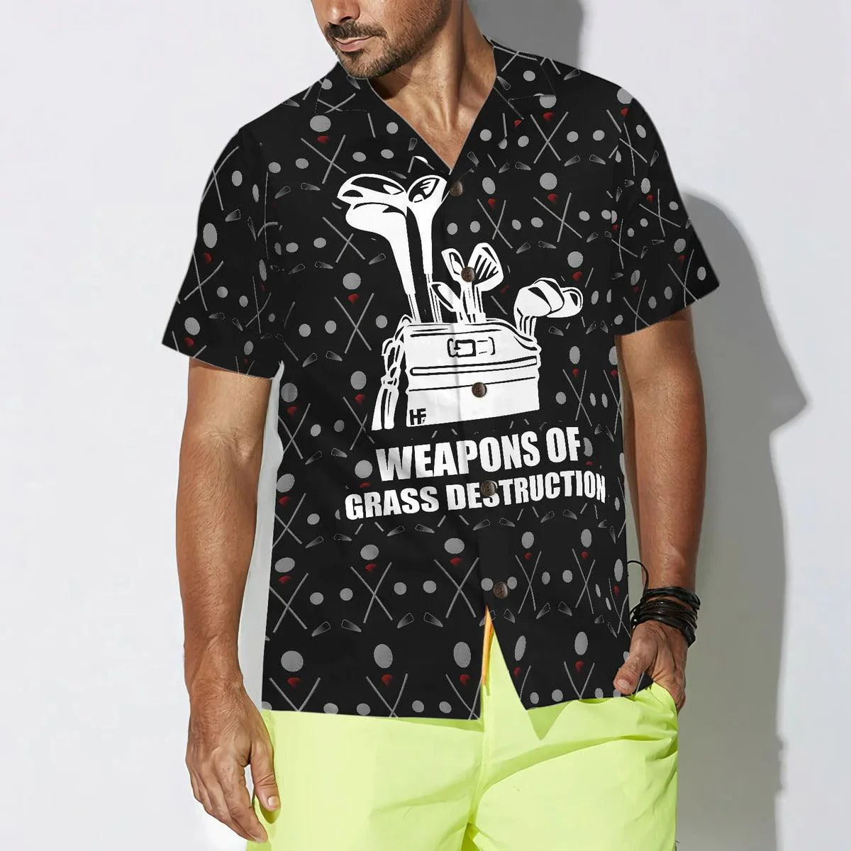 Golf Hawaiian Shirt, Weapon Of Grass Destruction Hawaiian Shirt, Golf Pattern Aloha Shirt - Perfect Gift For Men, Women, Golf Lover, Friend, Family - Image 5