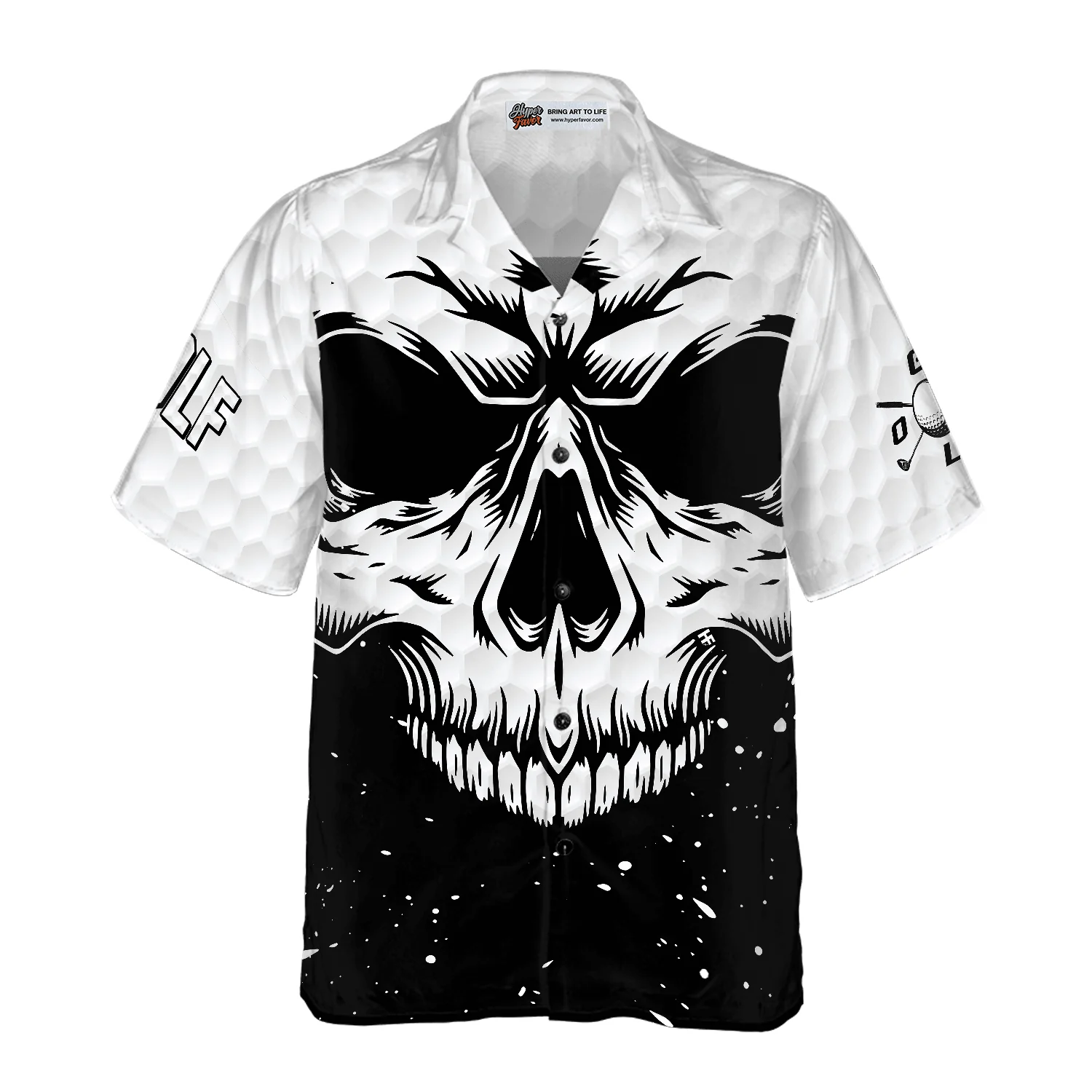 Golf Hawaiian Shirt White Skull, Colorful Summer Aloha Hawaiian Shirt For Men Women, Gift For Friend, Family, Husband, Wife, Golf Lovers, Golfers - Image 3