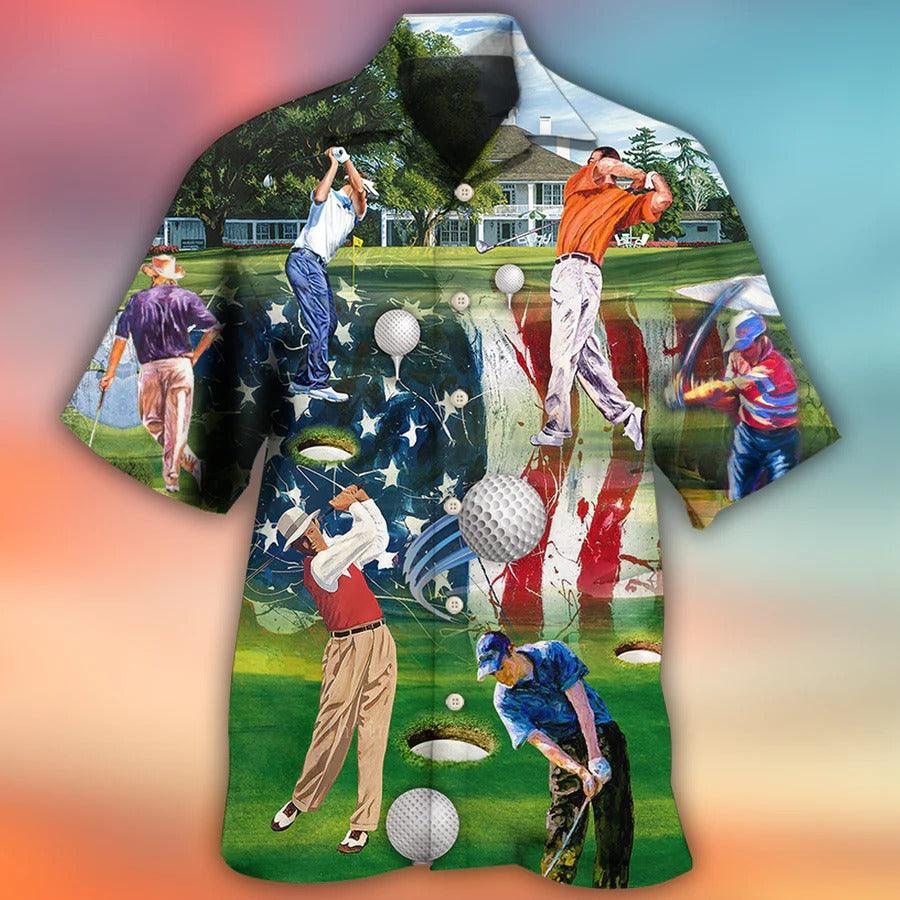Golf Hawaiian Shirts - Independence Day American Flag Hawaiian Shirt - Perfect Gift For Men, Golfers, Happy 4th Of July - Image 2