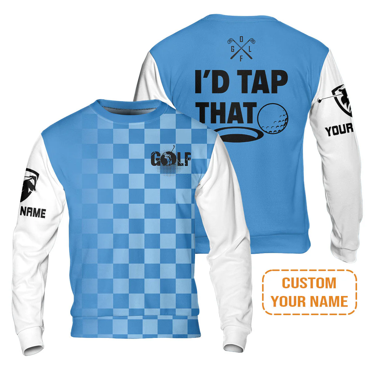 Golf Hoodie - Funny Custom Name Apparel, I'd Tap That Men Golf Hoodie - Personalized Gift For Golf Lover, Team, Golfers, Husband, Boyfriend - Image 18