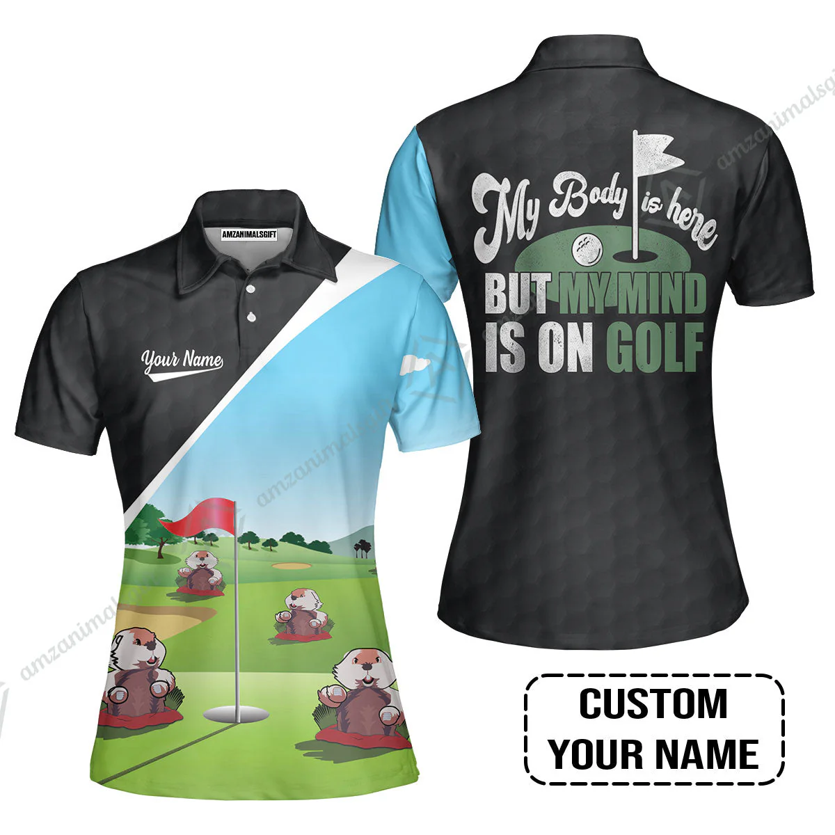 Golf Hoodie - Gopher My Mind Is On Golf Custom Hoodie - Image 6
